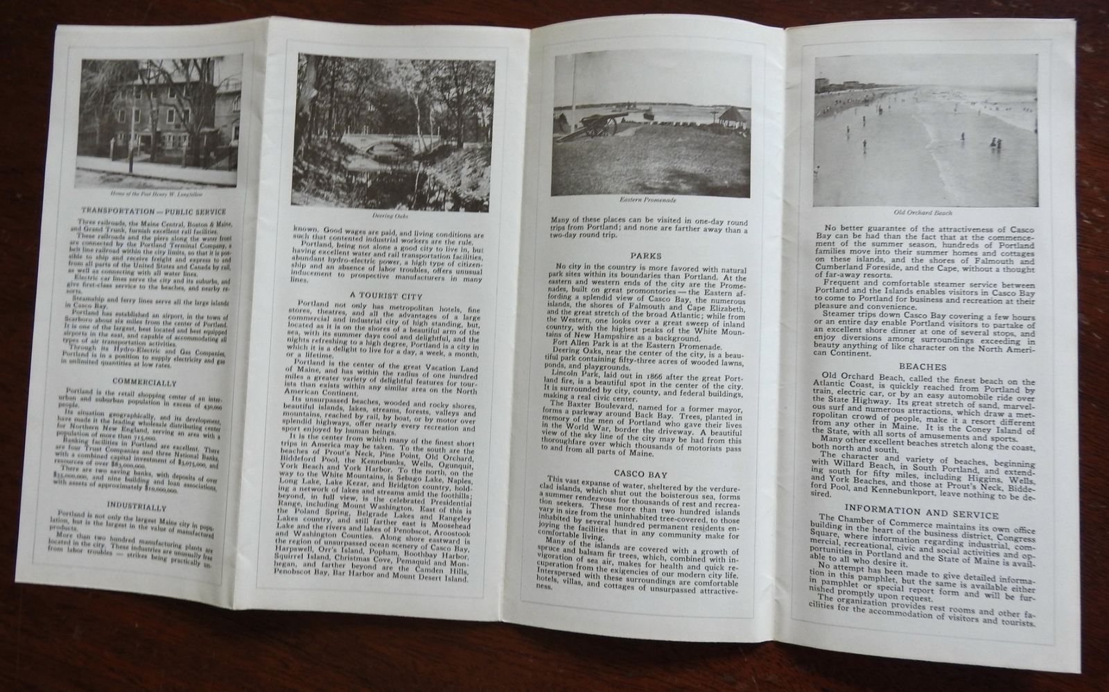 Portland Maine 1929 Chamber of Commerce illustrated travel brochure tourist map
