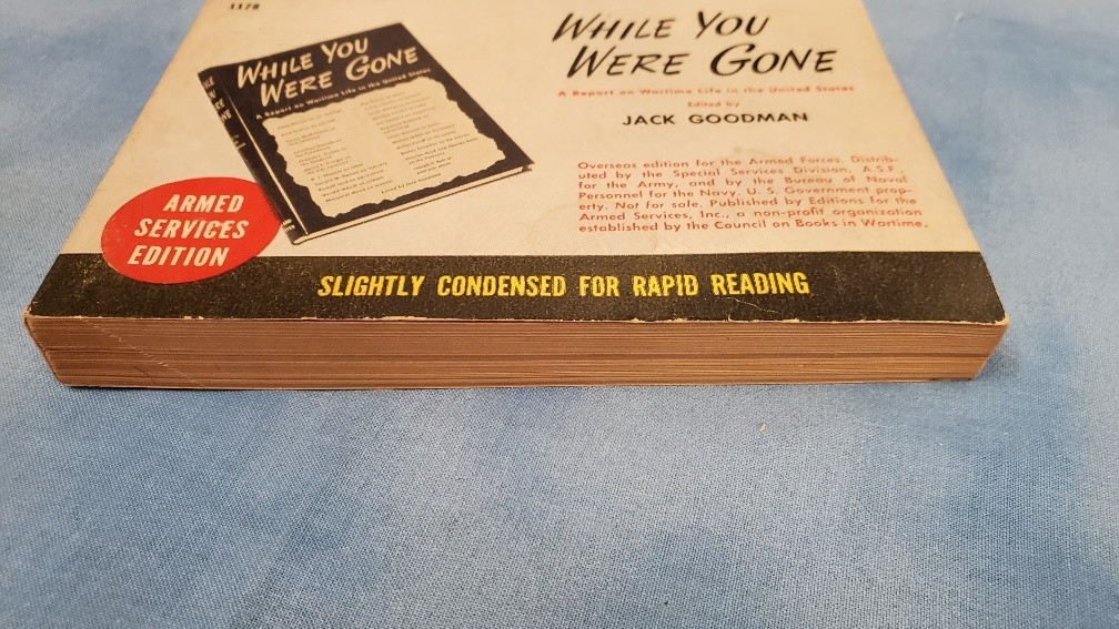 Armed Services Edition While You Were Gone 1178 Goodman Very Good