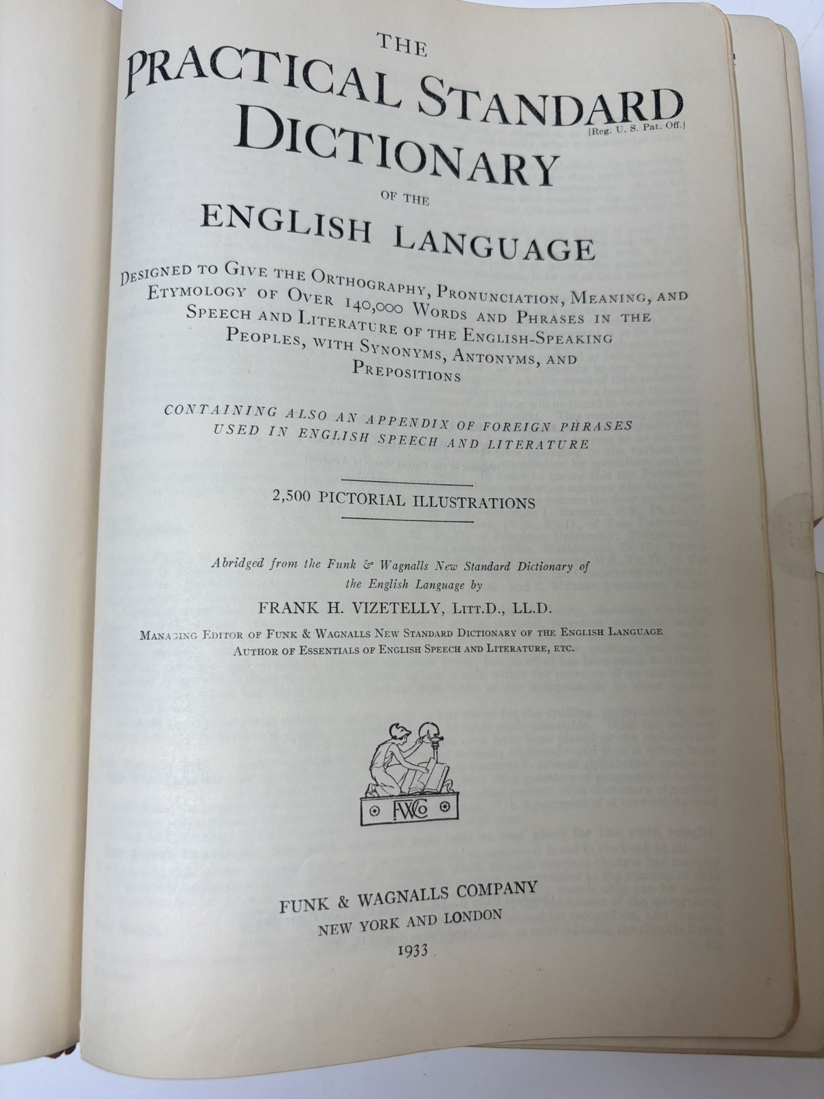 Funk & Wagnalls New Standard Dictionary English 1921 Leather Cover Gold Edges