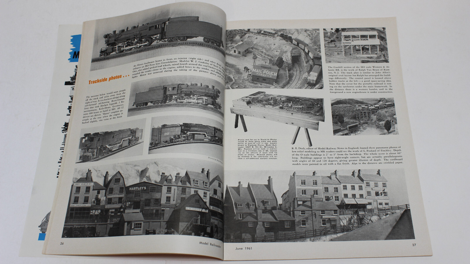 Model Railroader Magzine Lot 1961 5 Pcs, Vtg Train Layouts Plans Info