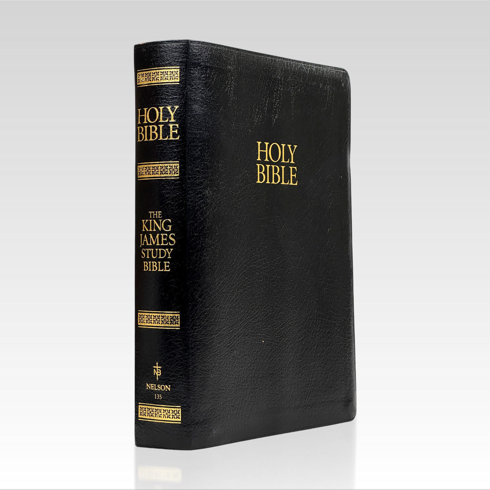 1988 The King James Study Bible. KJV. Genuine Black Bonded Leather. VG
