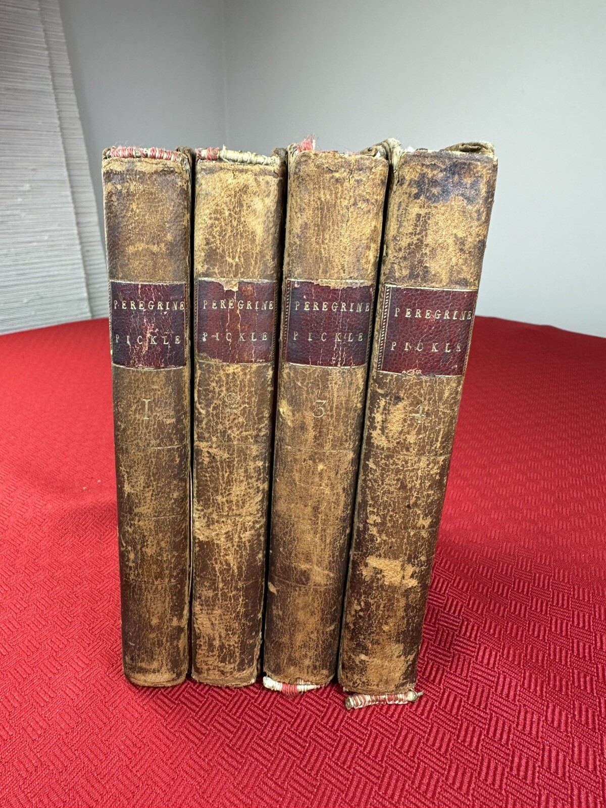1784 ADVENTURES OF PEREGRINE PICKLE TOBIAS SMOLLETT 4 VOLS ILLUSTRATED LEATHER