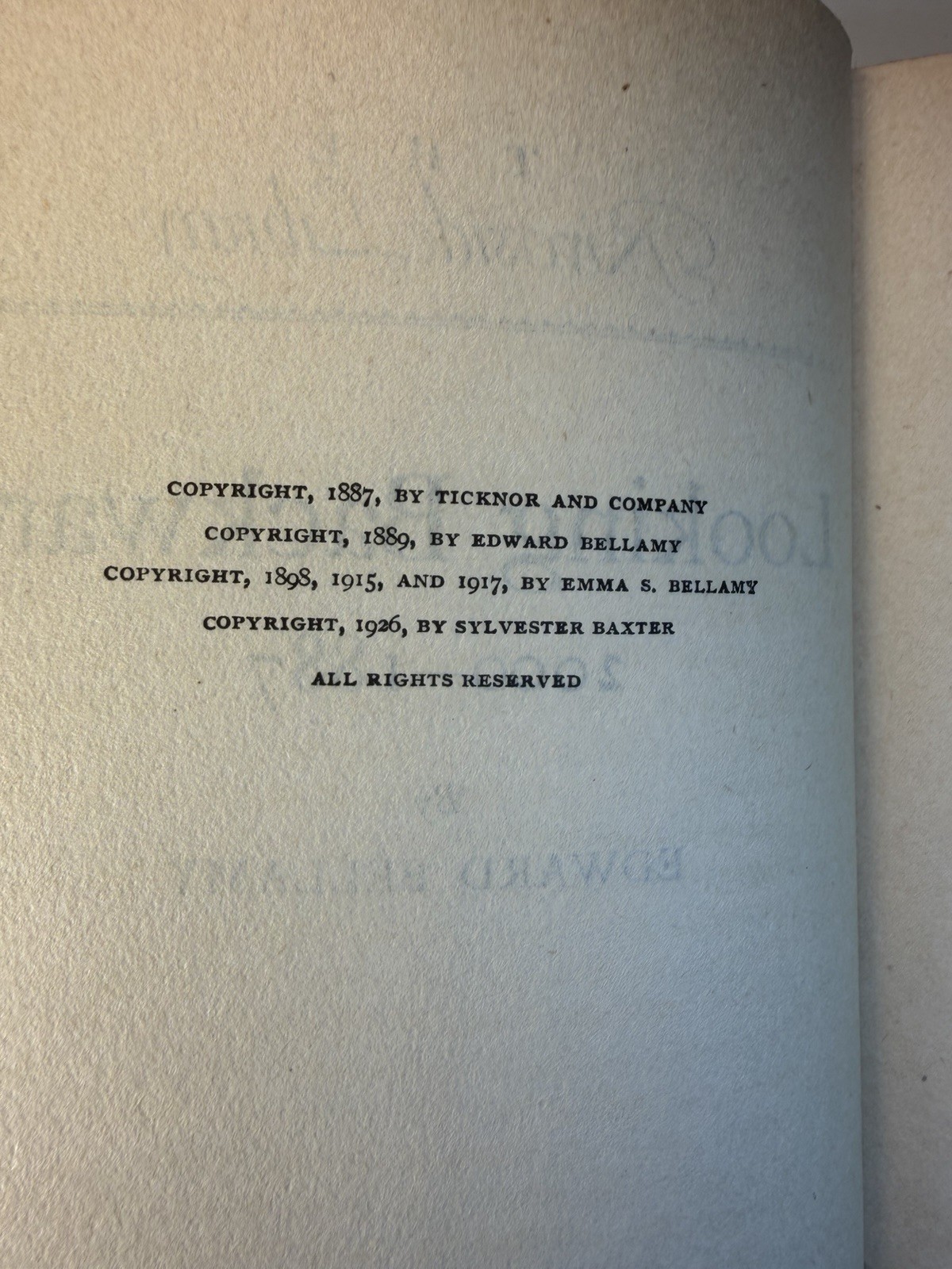 Looking Backward 2000-1887 by Edward Bellamy 1926 – Rare Art Deco Cover Houghton