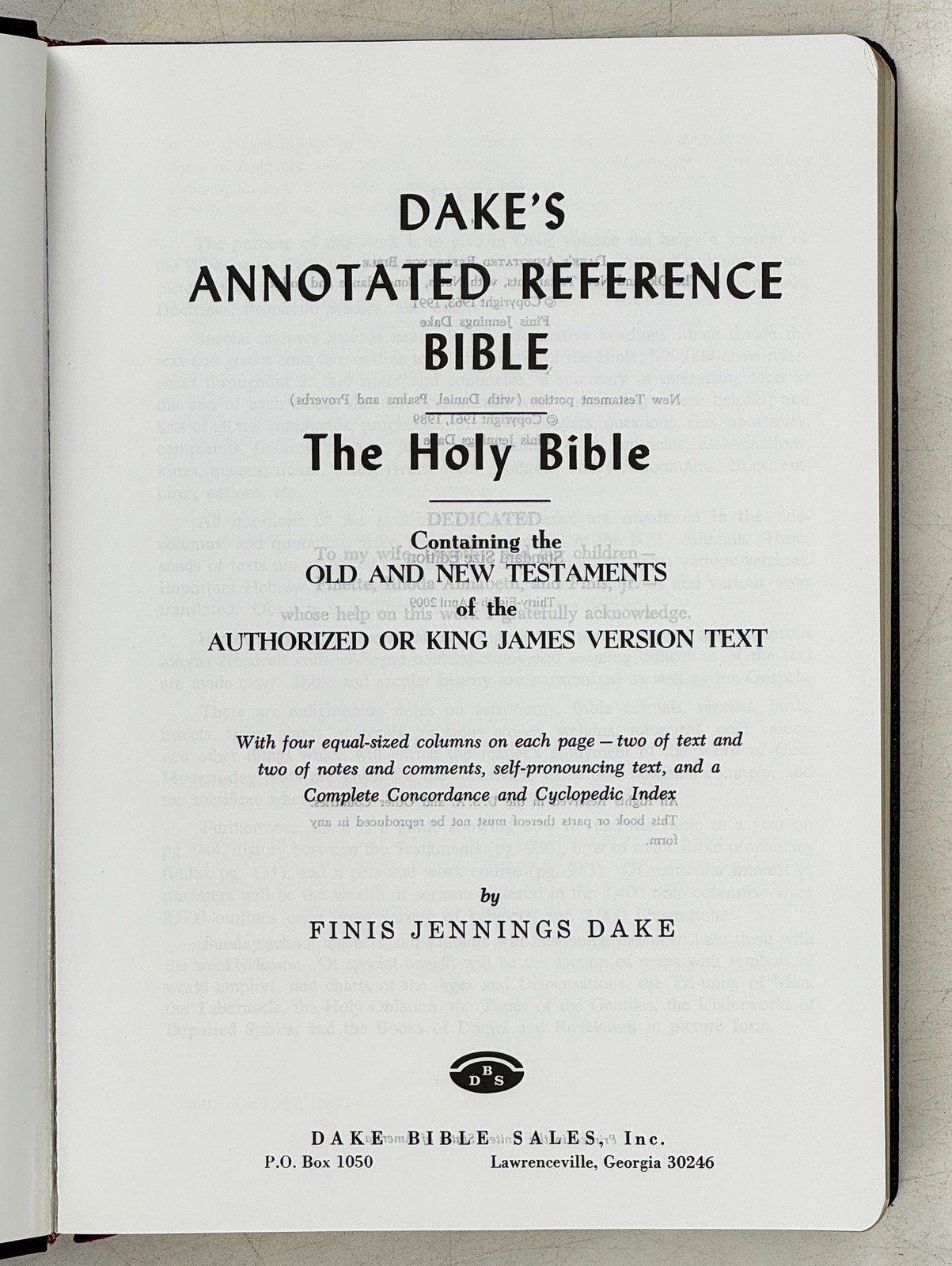 2009 Dake’s Annotated Reference Bible KJV. Standard Size Edition. Bonded Leather