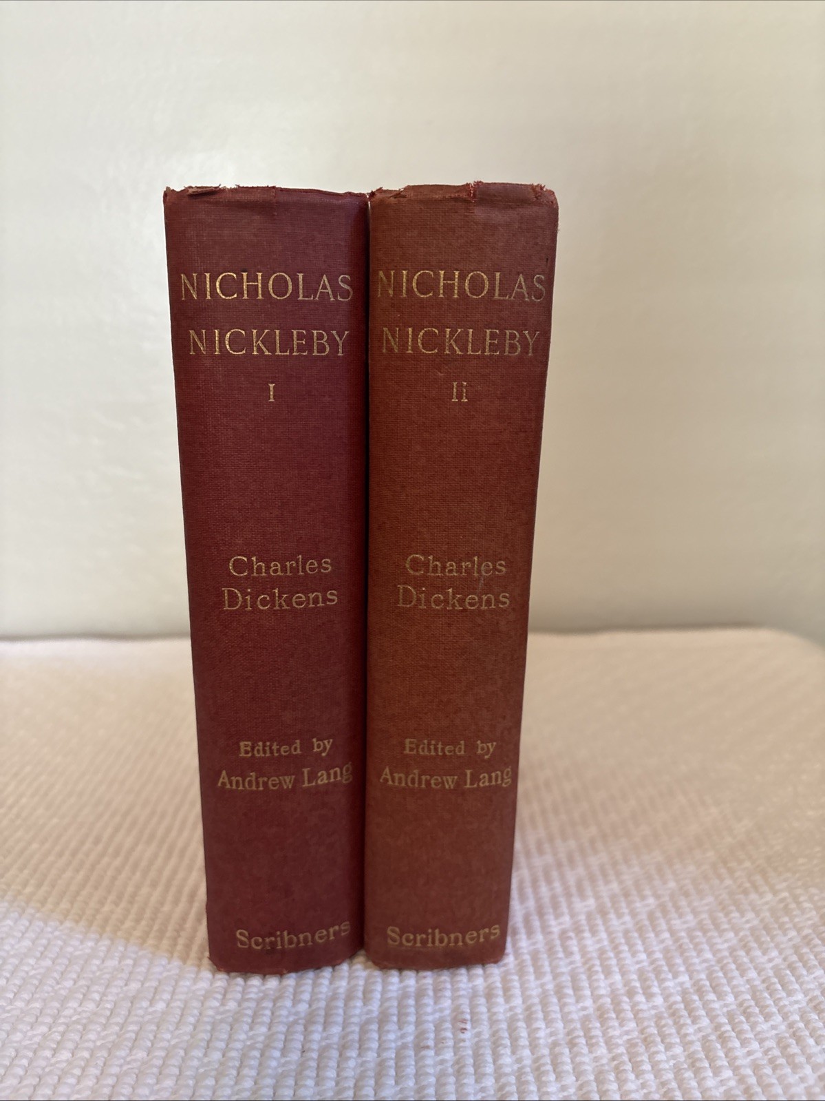 2 Antique Works of Charles Dickens , Vol I & II Nicholas Nickleby