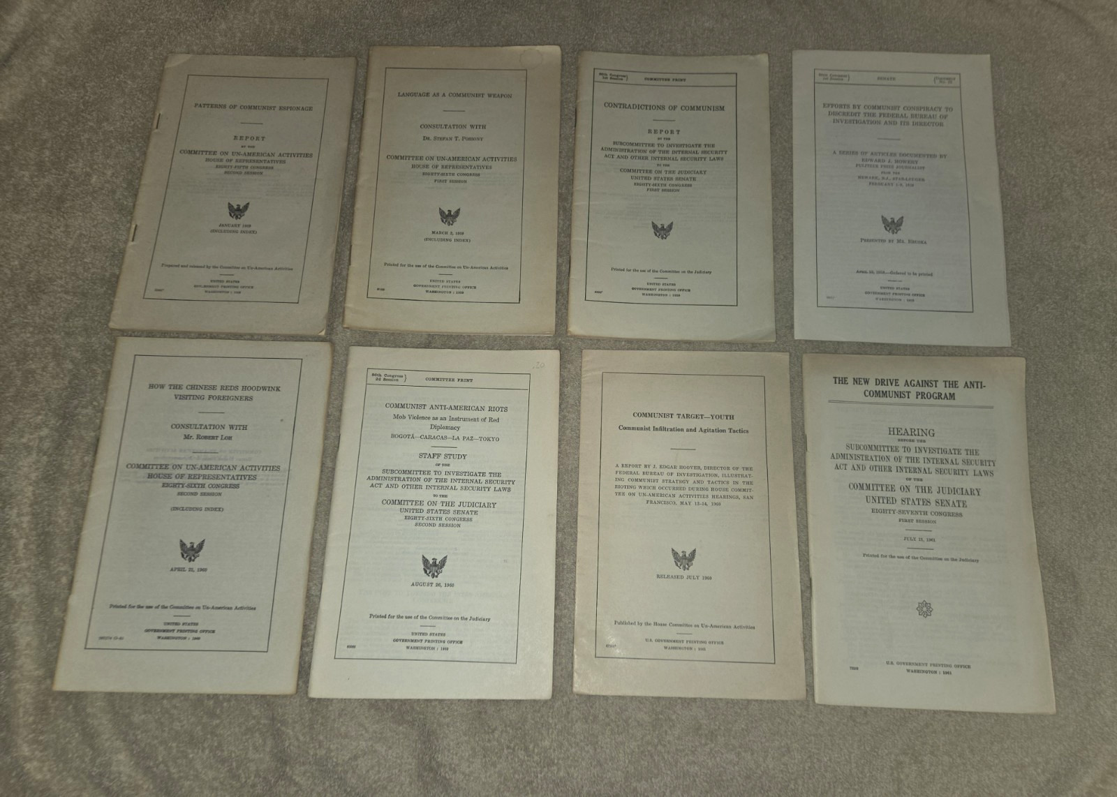 House Committee on Un-American Activities LOT OF 8- China- Language as a Weapon