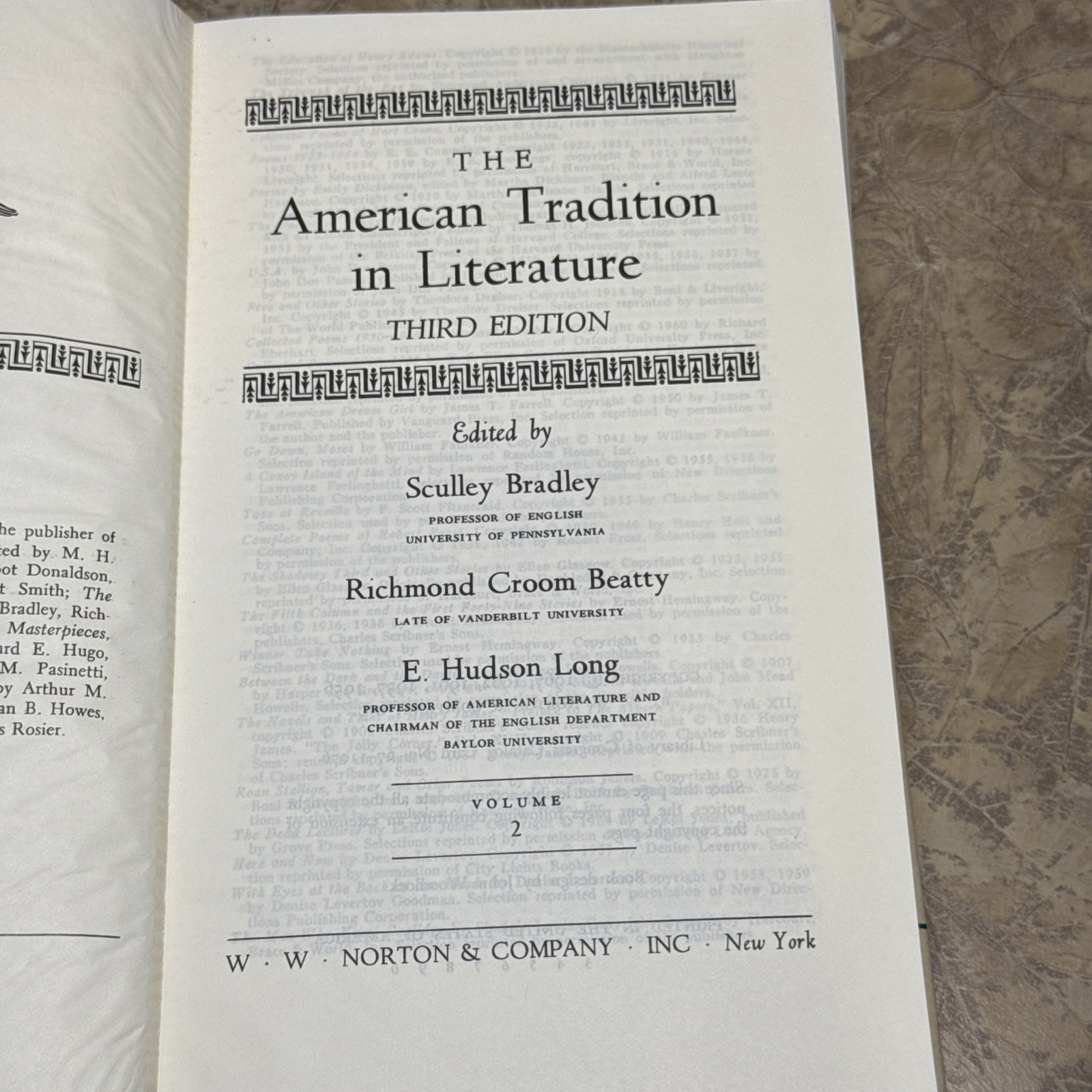 The American Tradition in Literature Vol 2 Third Edition 1967 Norton HC w/ DJ