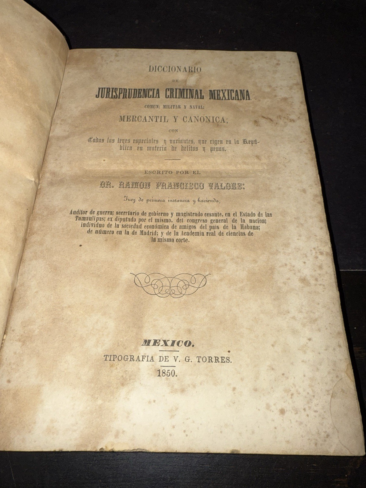 Antique Pre Civil War 1850 Mexico Mexican Law Book Criminal Justice Crime Scarce