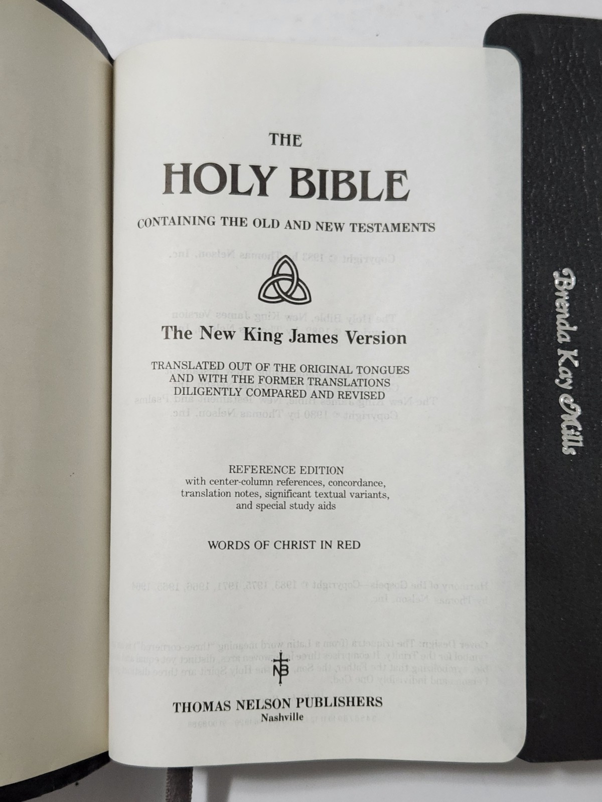 Holy Bible New King James Version Reference, Red Letter, Nelson 748SGY 1983 Snap