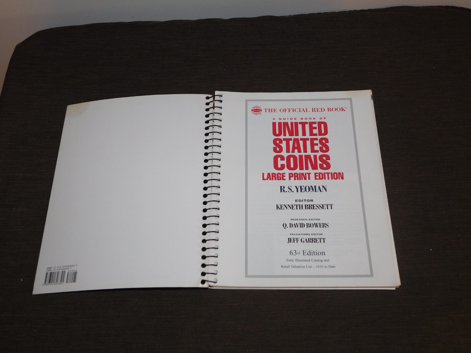 2010 WHITMAN YEOMAN OFFICIAL RED BOOK OF US COINS LARGE SIZE 11″ X 8 1/2″