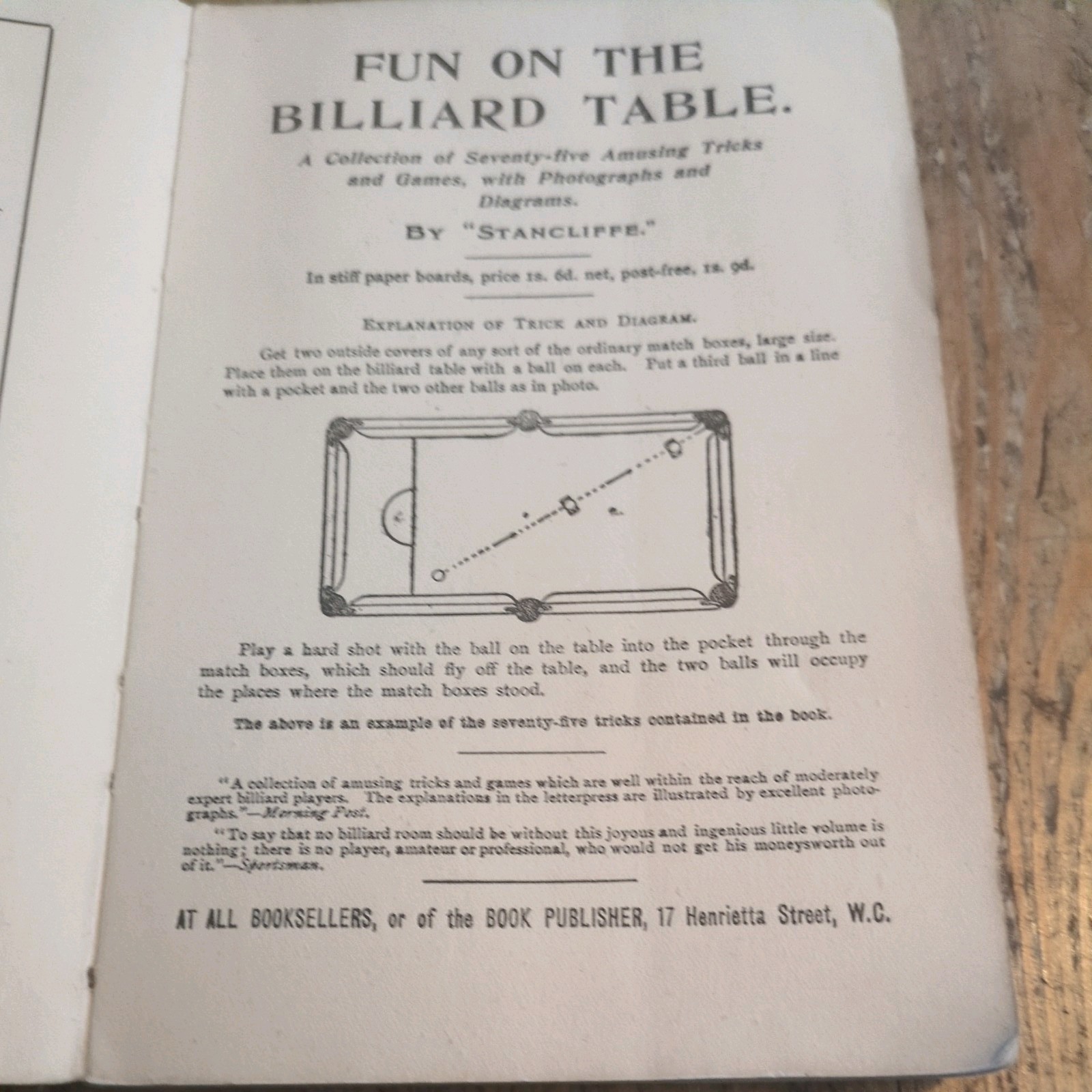 1919 BILLIARDS HOW TO PLAY IT SOFTCOVER BOOK 224 PAGES