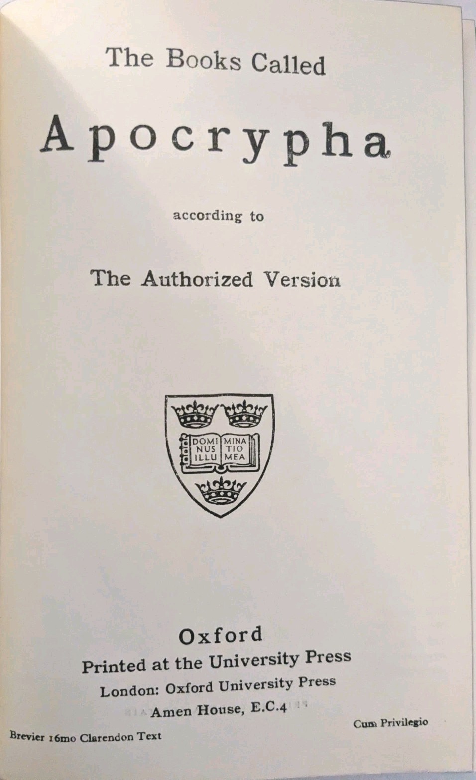 THE APOCRYPHA (Rare, Authorized Version) Oxford University Press HCDJ (Vintage)