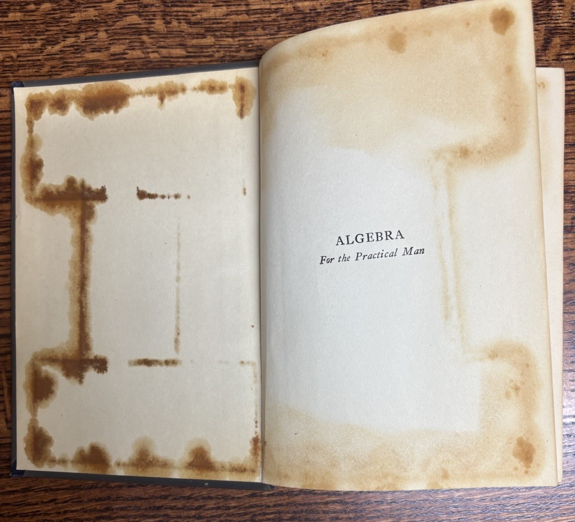 Algebra for the Practical Man J E Thompson 1943 22nd Printing Hardcover