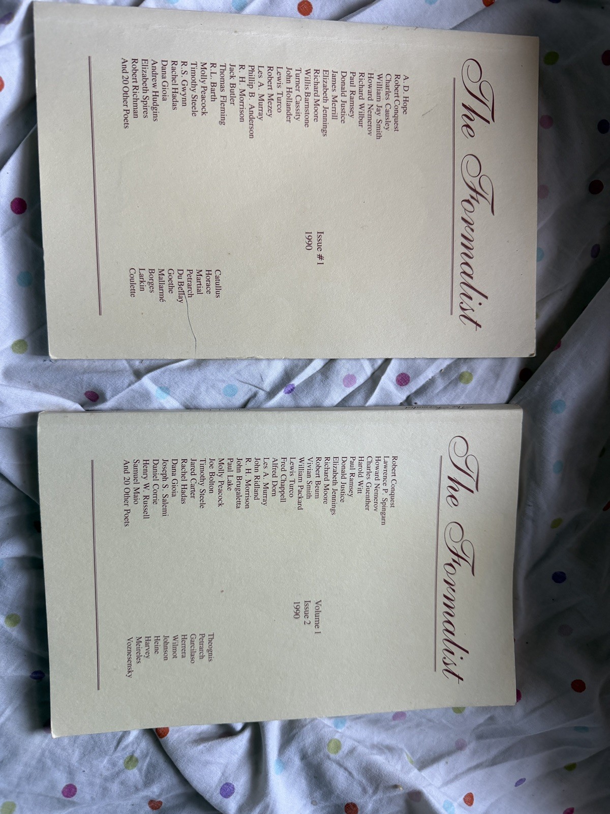 22 Random Volumes of THE FORMALIST-A Journal of Metrical Poetry, William Baer,