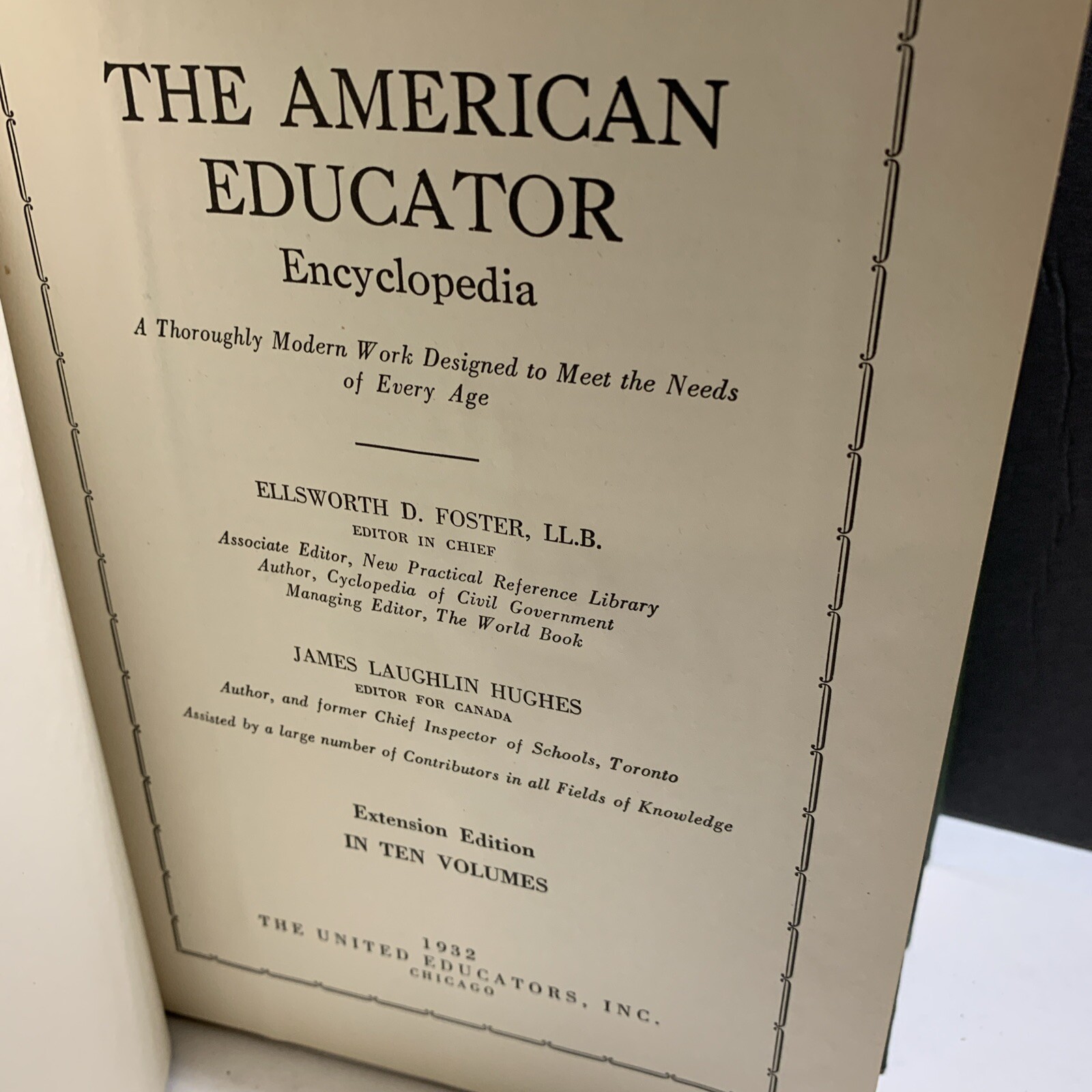 The American Educator Encyclopedia Books 4, 5 And 10 Embossed Dark Green 1932