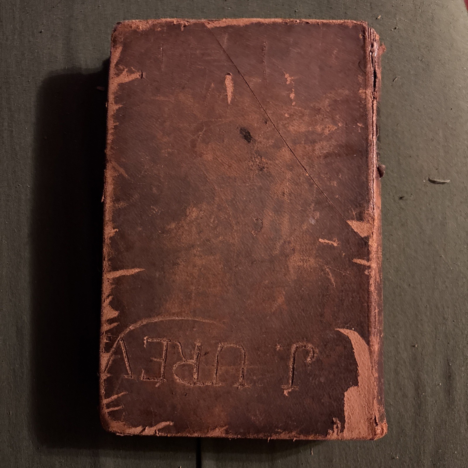 ANTIQUE 1859 LEATHER MATH BOOK: NEW ELEMENTARY ALGEBRA BY HORATIO N. ROBINSON