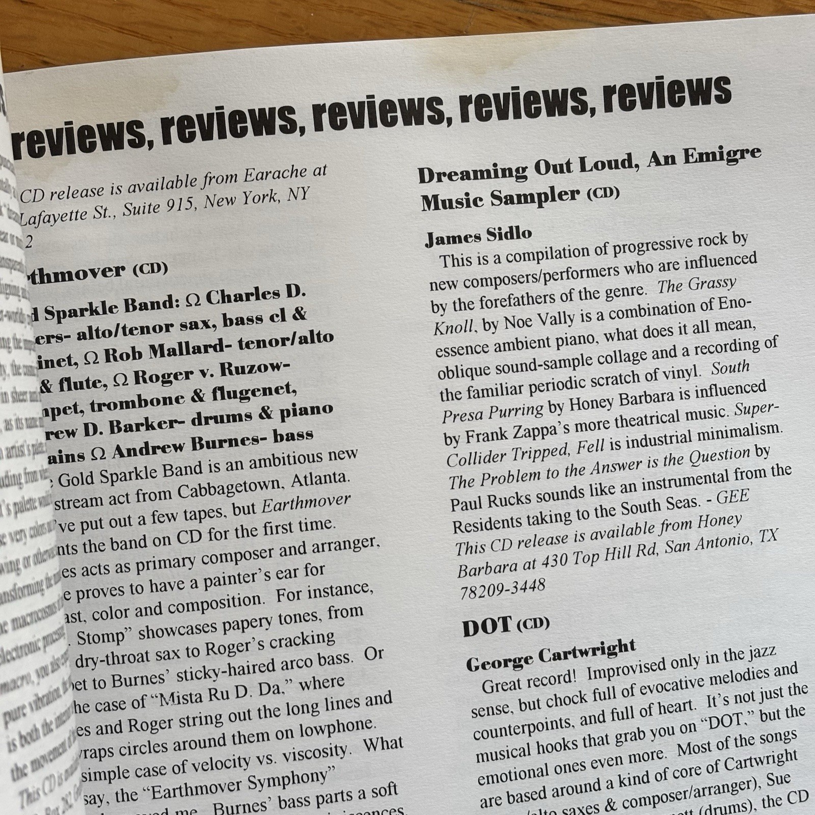 IMPROVISOR—Journal of Free Improvisation—Vol XI—1996—LaDonna Smith—Davey William