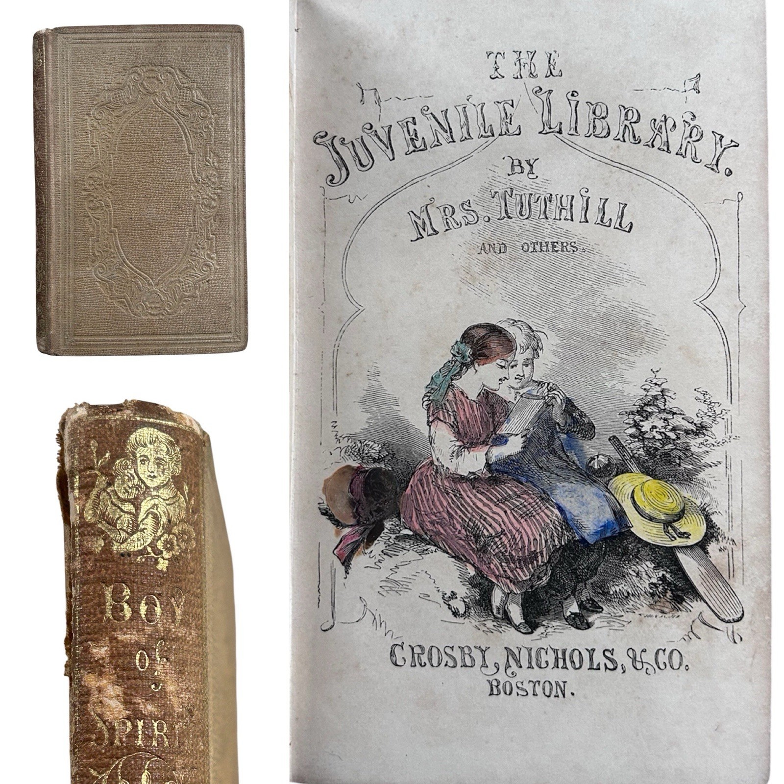 1857 (Hand-Colored Frontispiece) BOY OF SPIRIT Juvenile Library Antique Kid Book
