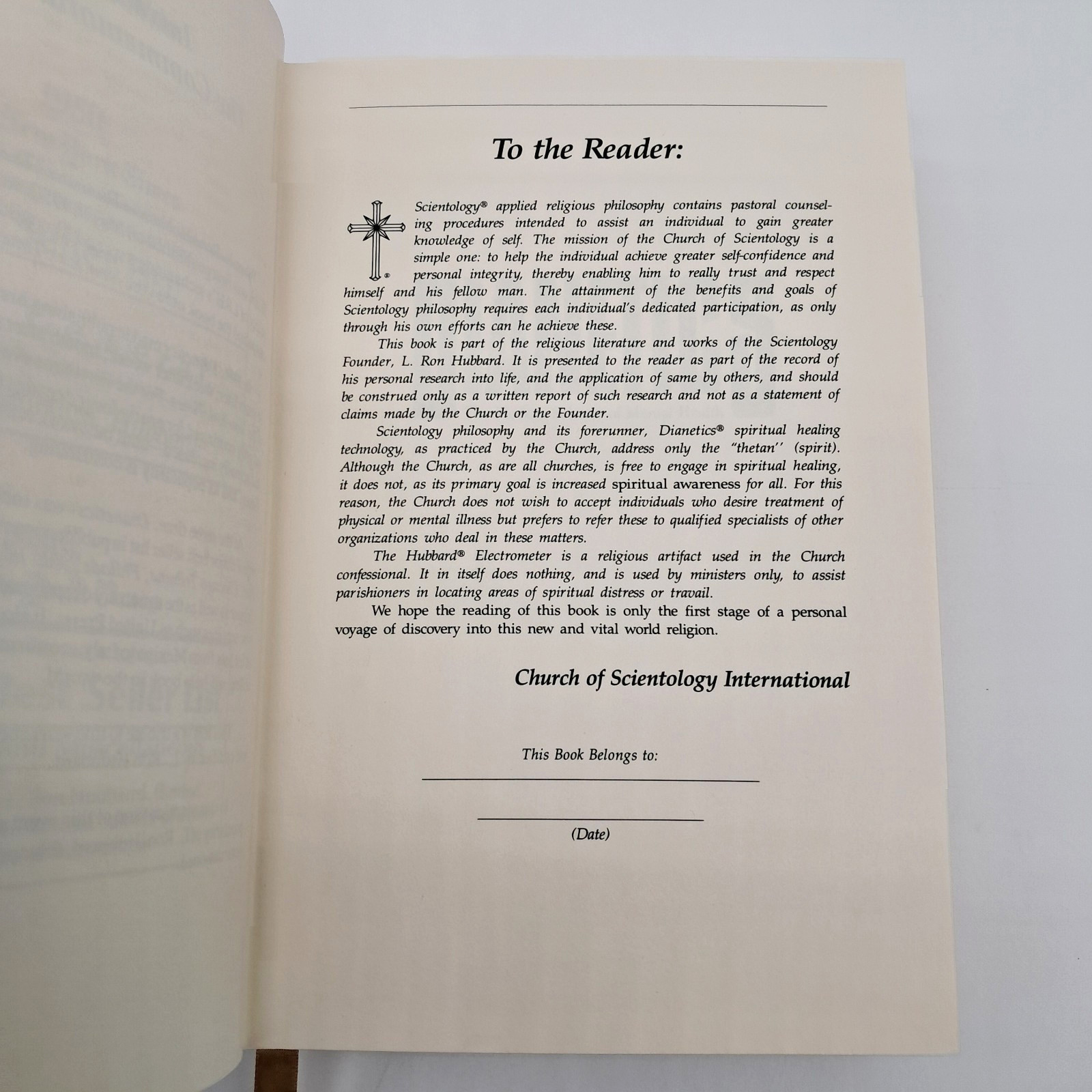 DIANETICS L Ron Hubbard 1990 Gilt Leather Commemorative Edition Scientology Book