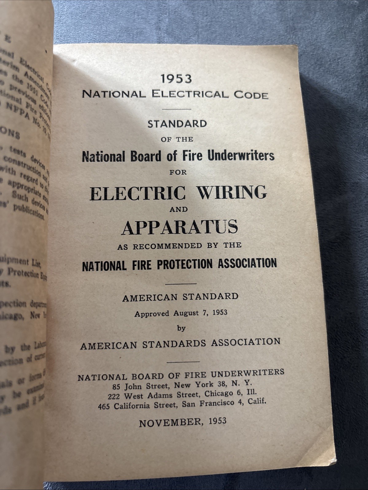 Vintage 1953 National Electrical Code NBFU No. 70 Regulations National Board PB