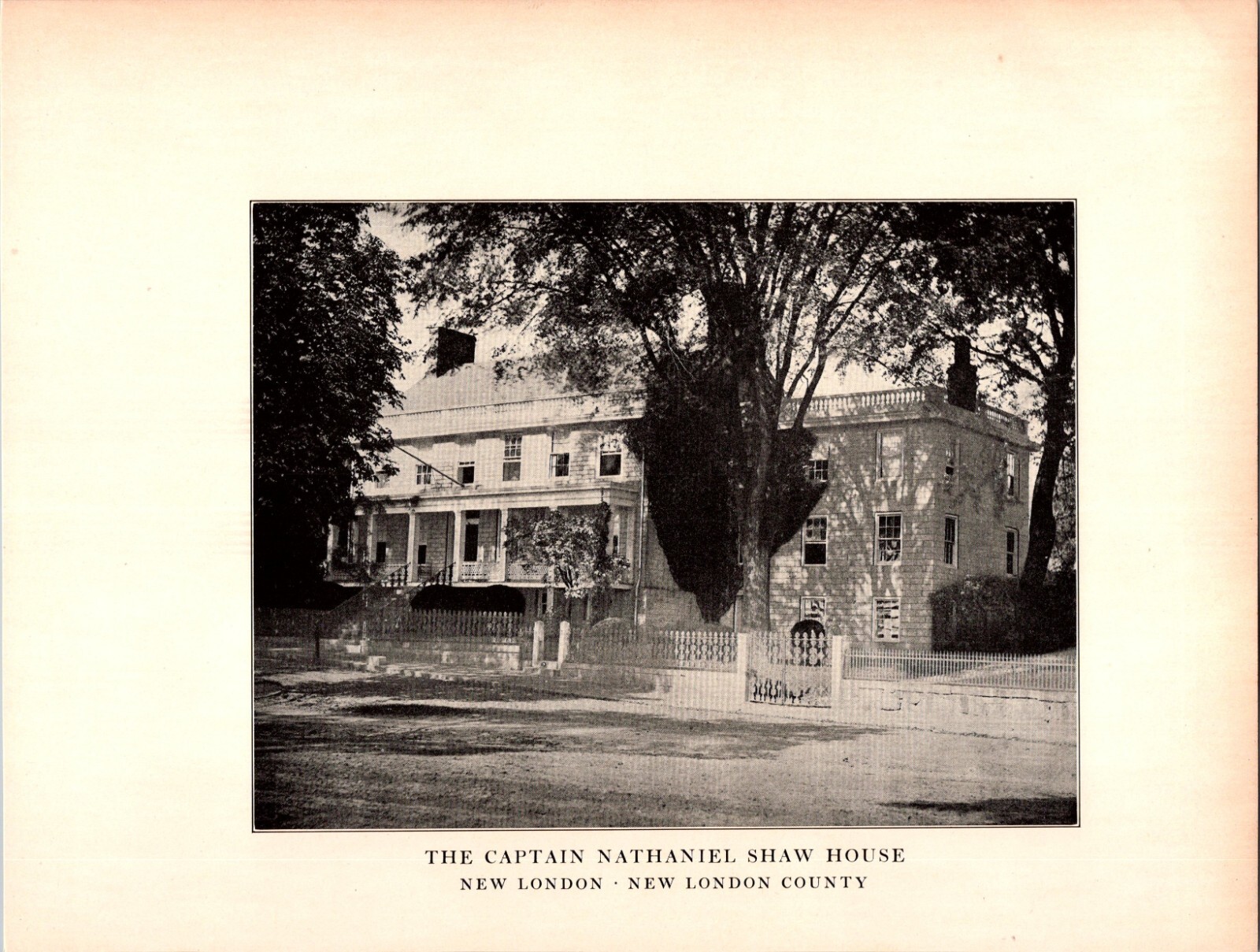 1923 Typogravure * Captain Nathaniel Shaw House Shaw Mansion New London CT
