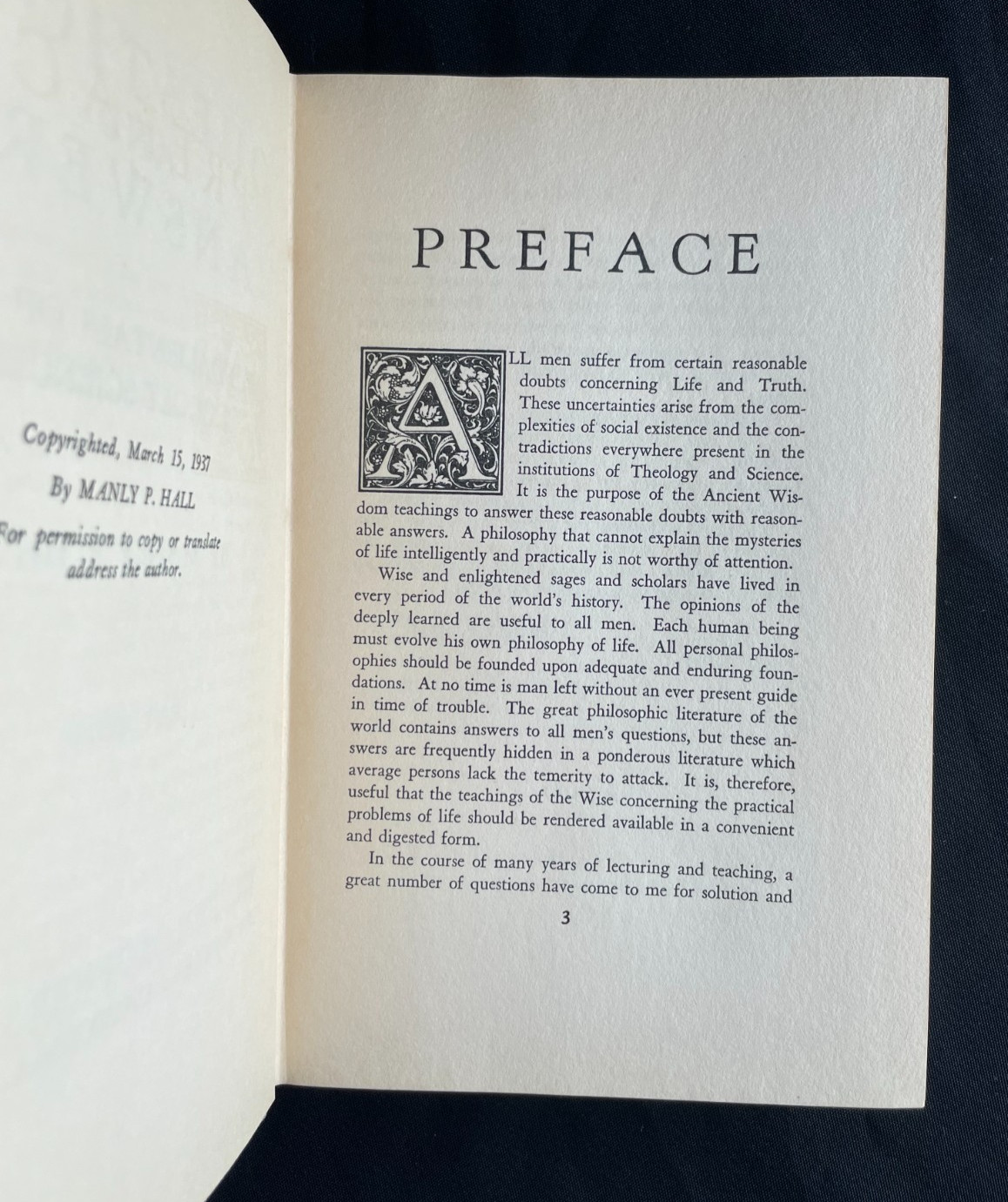 SIGNED Manly P. Hall „Questions & Answers“ 1st Ed 1937 (HC) Esoteric RARE