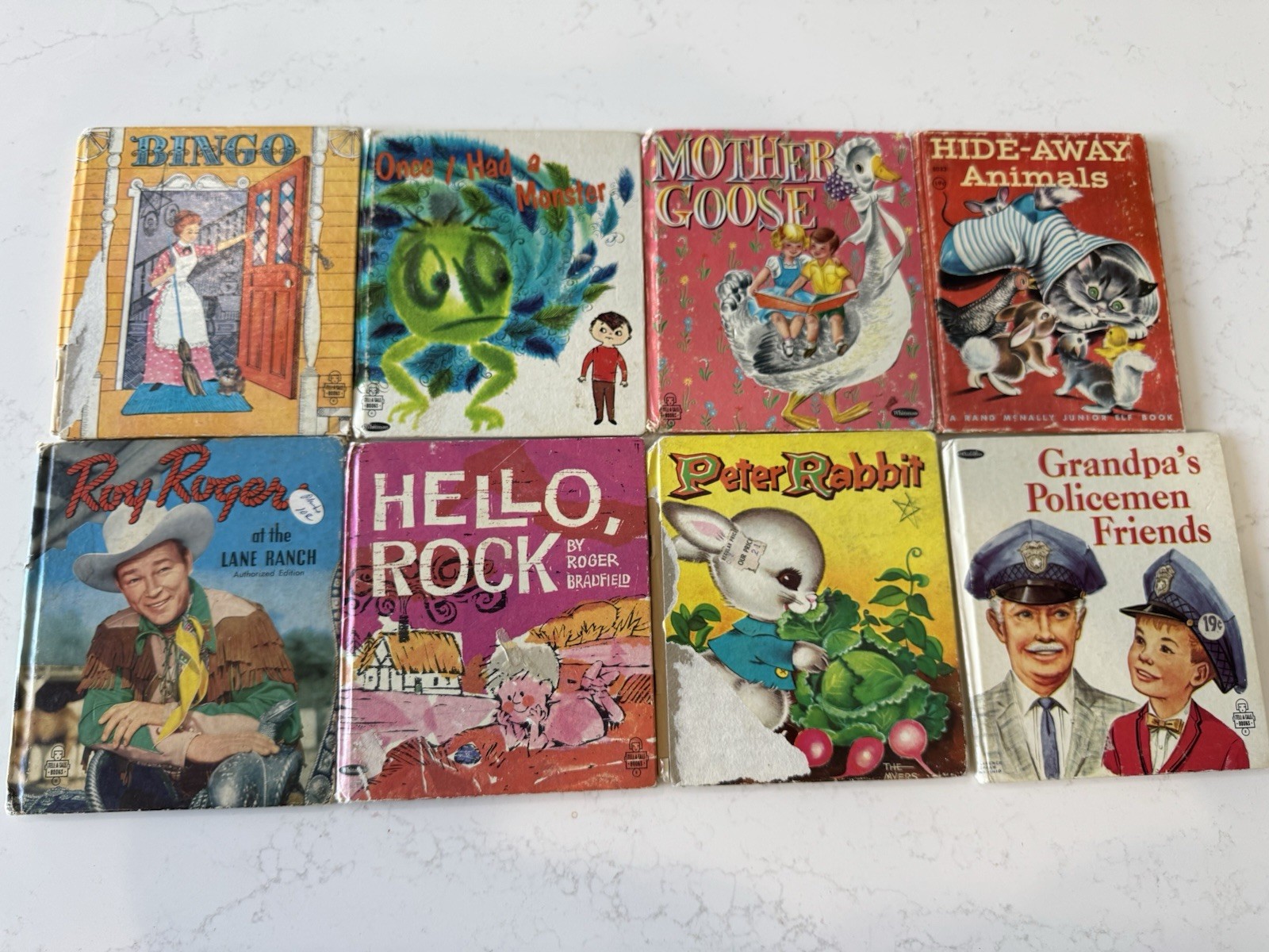 Lot of 7 Vintage Whitman Tell-a-Tale Books Plus 1 Elf Book Varying Condition