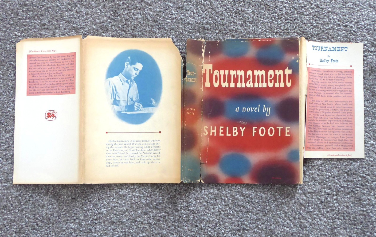 Tournament [DUST JACKET ONLY] by Shelby Foote, 1st Ed. Dial Press 1949