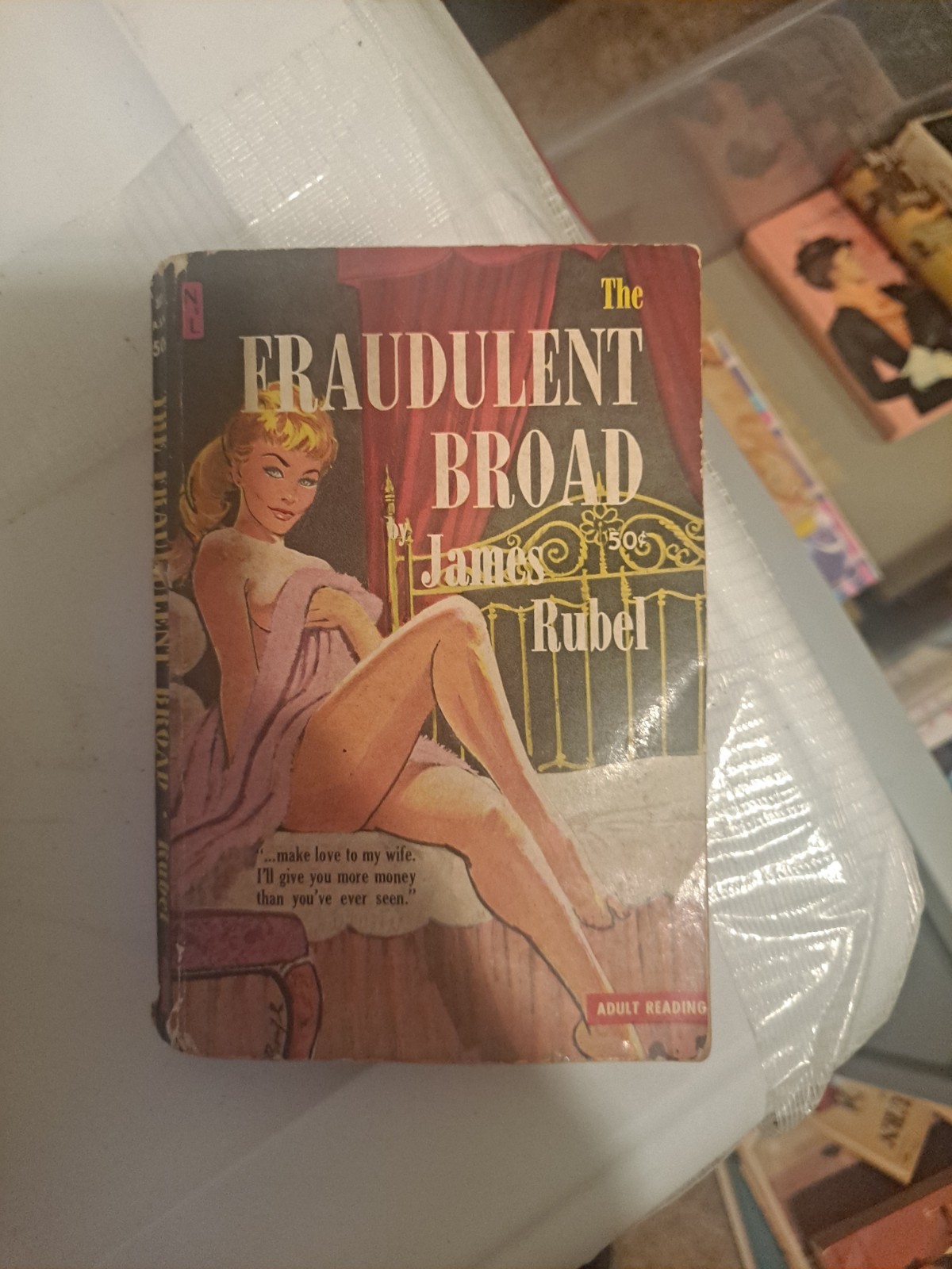 THE FRAUDULENT BROAD by Rubel, Newsstand Lib #102 sleaze gga vintage pb, BONFILS
