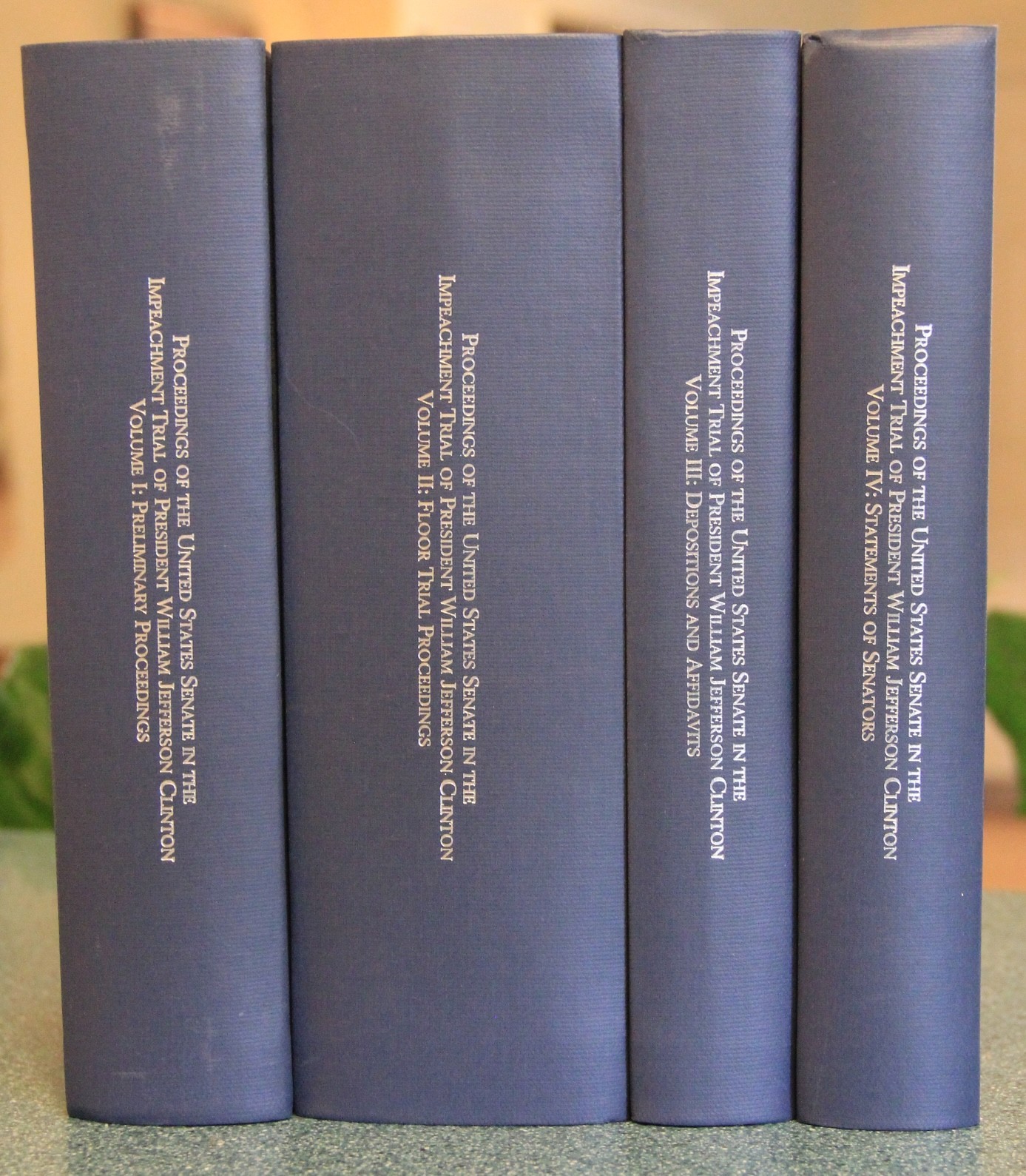 Proceedings of the Senate Impeachment Trial of Bill Clinton, 4 vols. hardcover