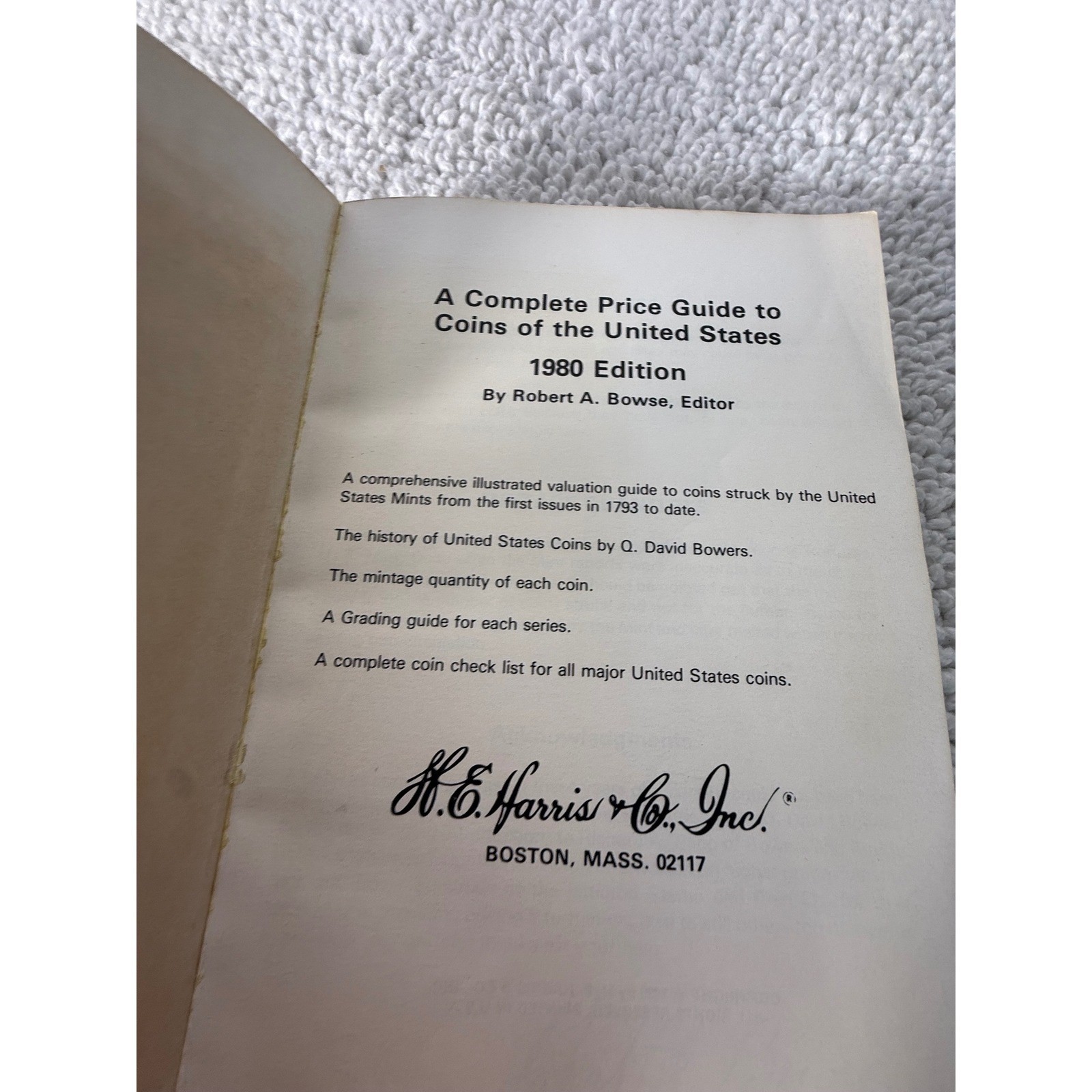Vintage 1980 United States Coin Prices 1980-81 Edition H.E. Harris Guide Book