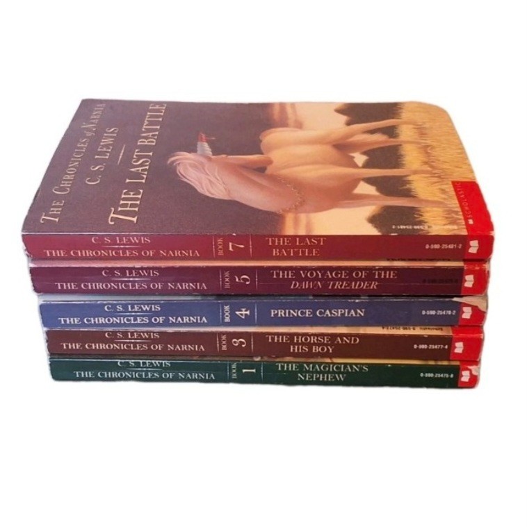 Vintage Chronicles Of Narnia Book #1 #3-5 & #7 Paperback Book Set By C. S. Lewis