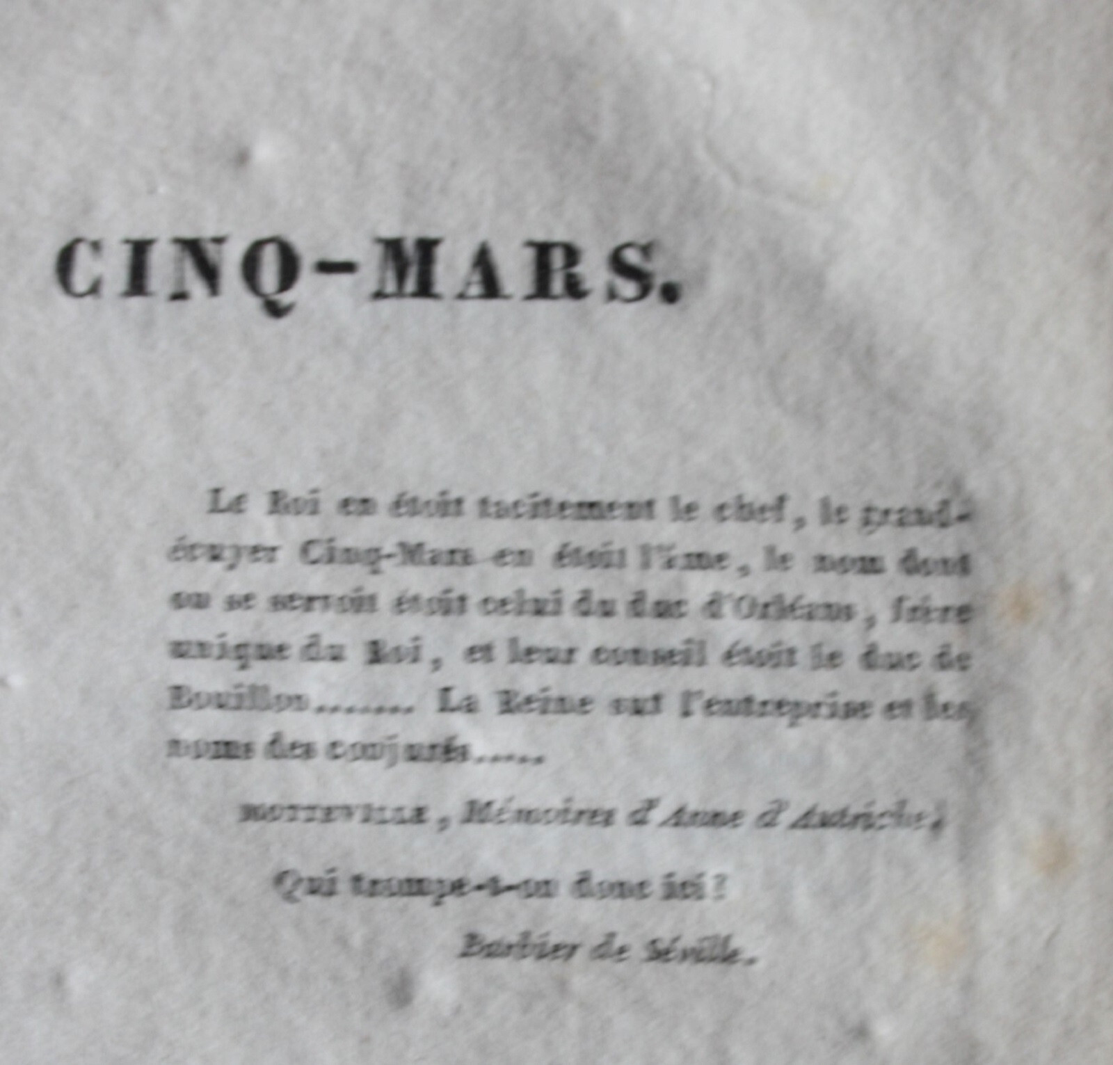 Alfred de Vigny, CINQ-MARS, Eine Verschwörung unter LOUIS XIII.,französisch,1829