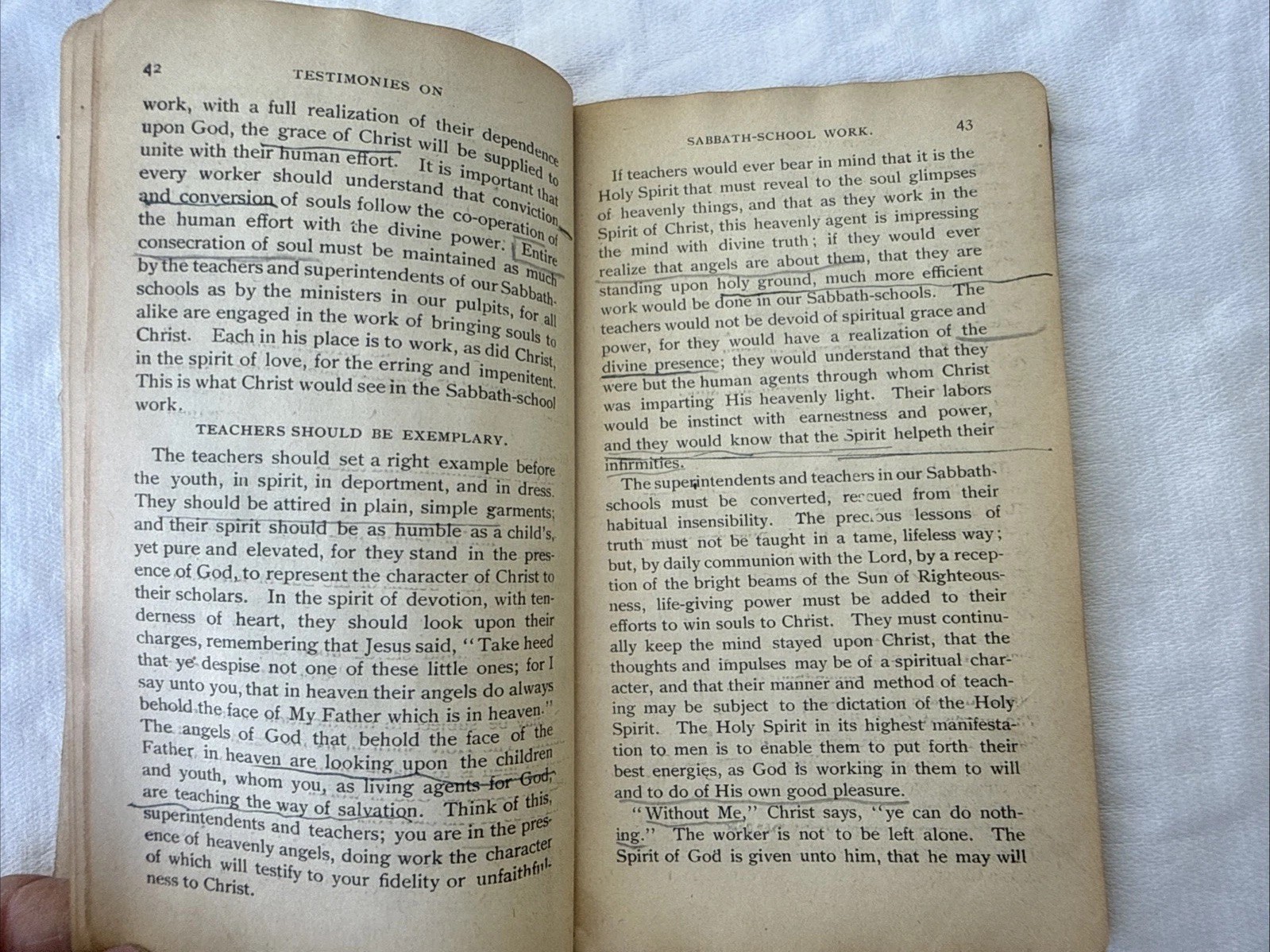 Antique Sabbath School Work Seventh Day Adventists SDA Pocket Size 128 pgs Old