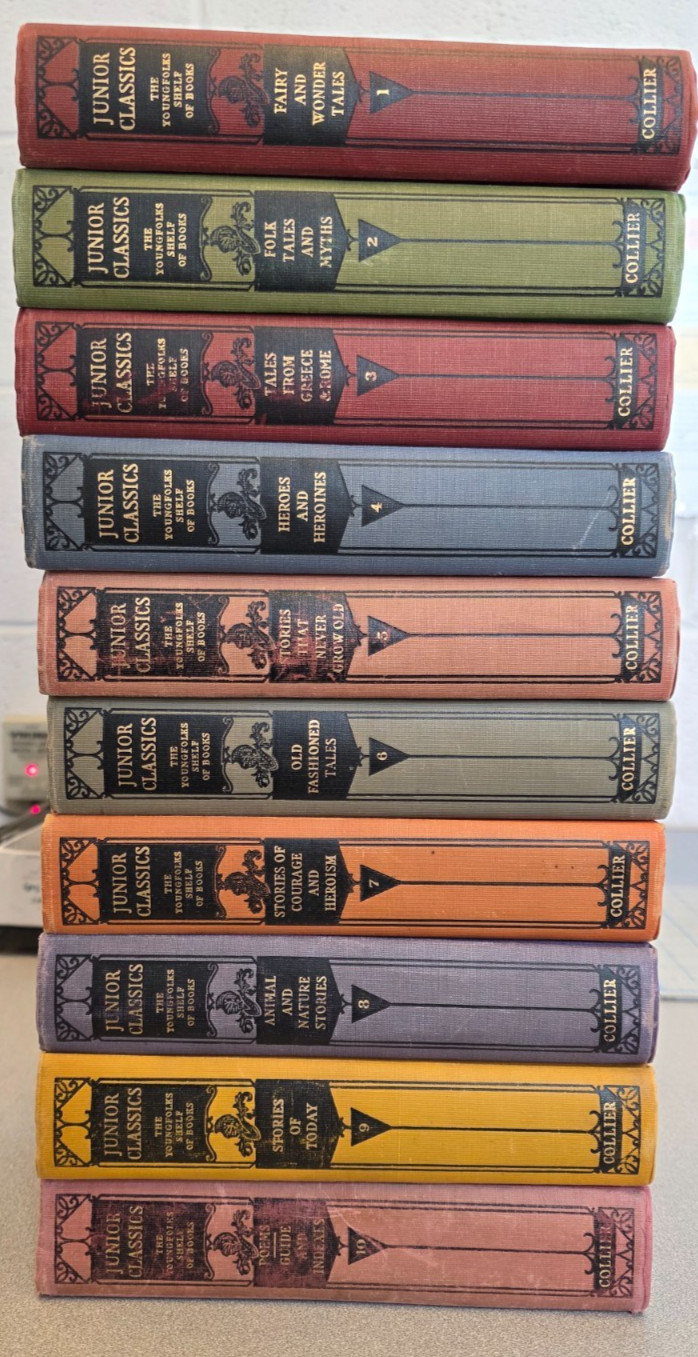 1918 Colliers Junior Classics The Young Folks Shelf of Books 1-10 Complete Set