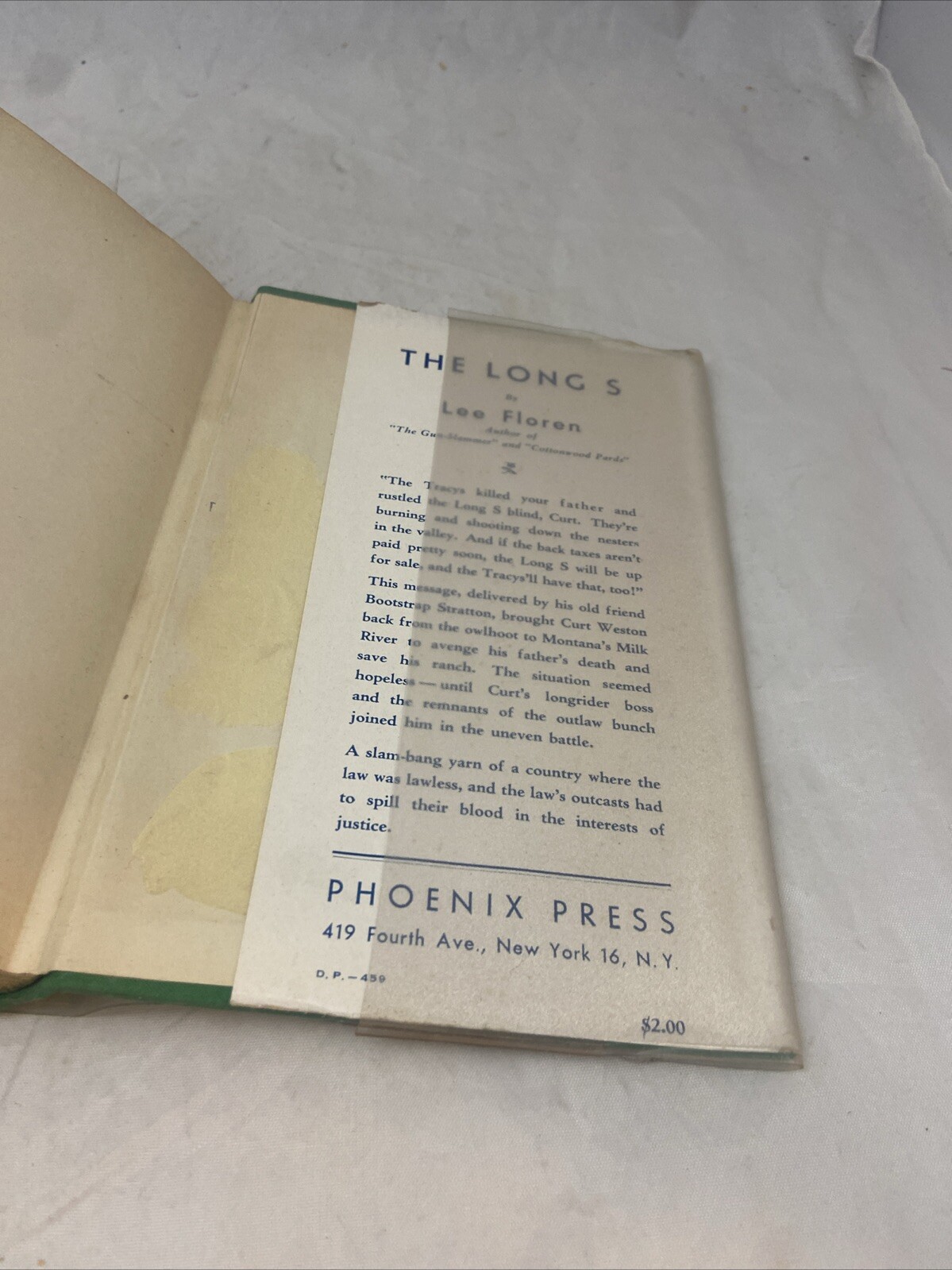 Cherokee Fowler by Chuck Stanley (Phoenix Press, 1945, HCDJ) Vintage Western