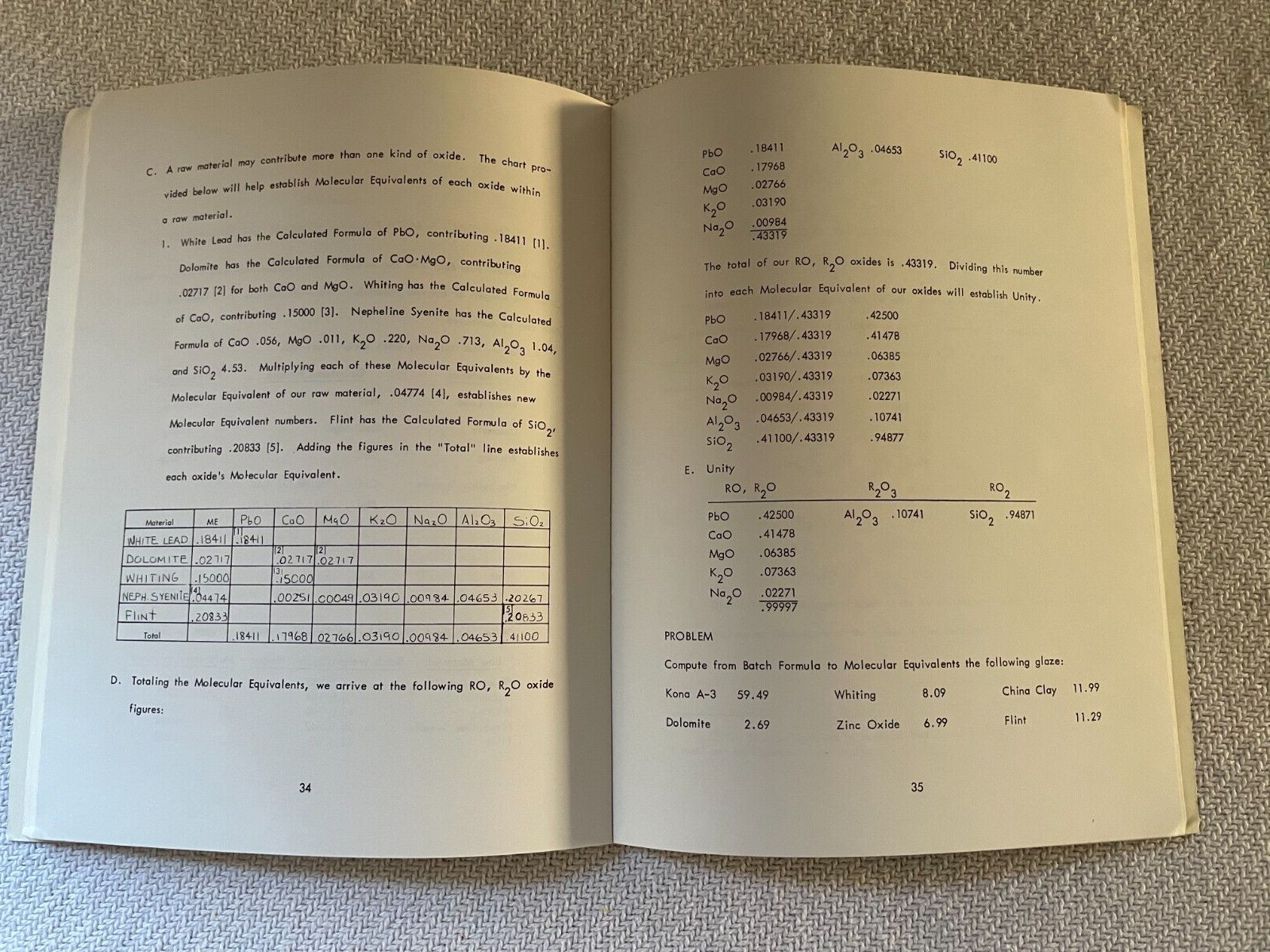 Glaze Calculation Stephen A. Goldberg PB 1972 Billiken Press 8.5 x 11