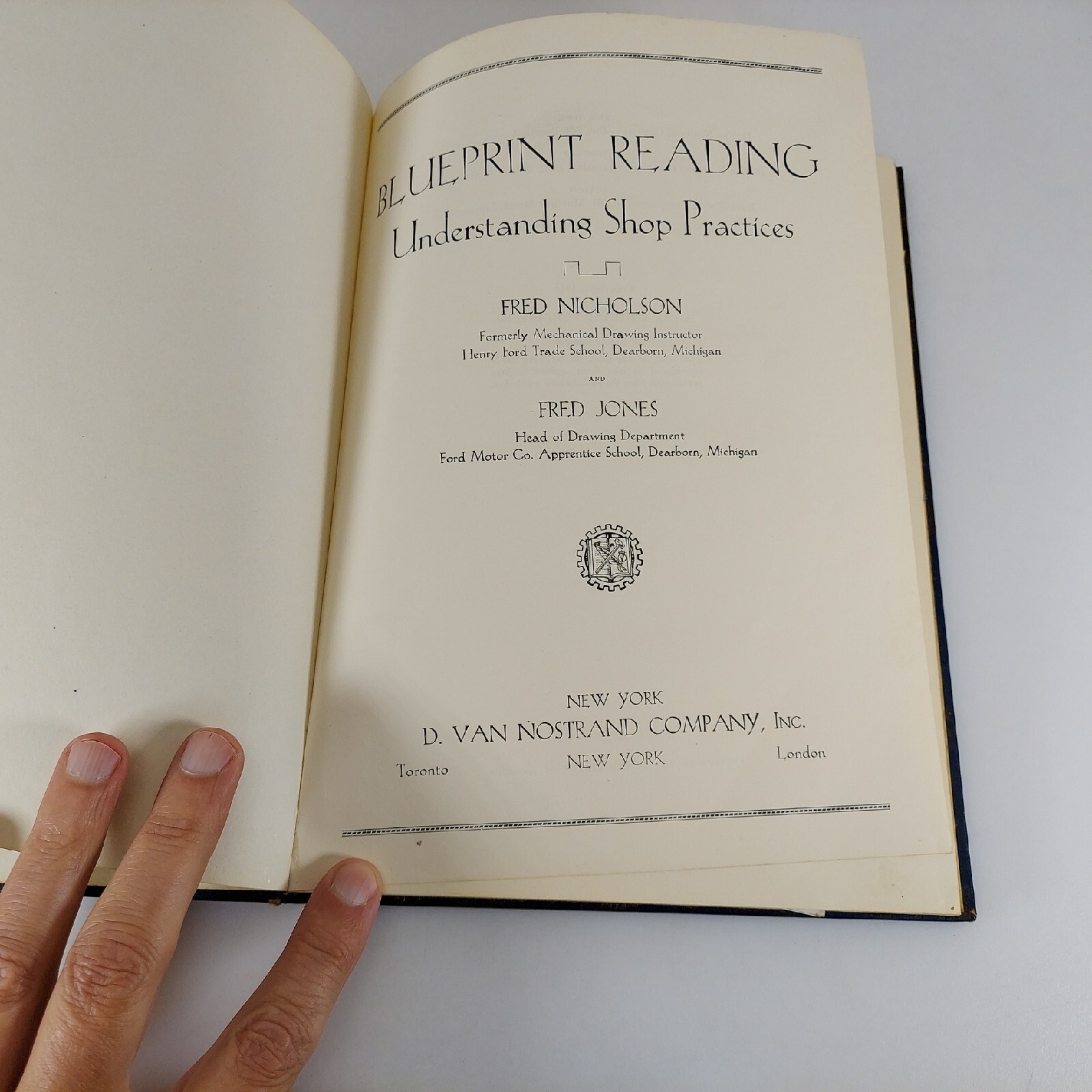 Blueprint Reading Fred Nicholson & Fred Jones 1944 D Van Nostrand Illustrated HC