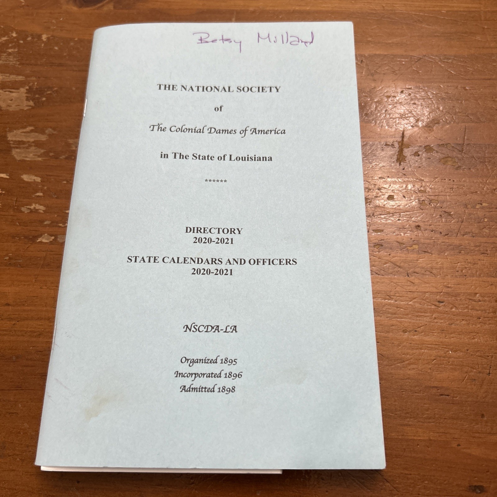 Membership List 2020-21 Historians Annual Report Colonial Dames In Louisiana