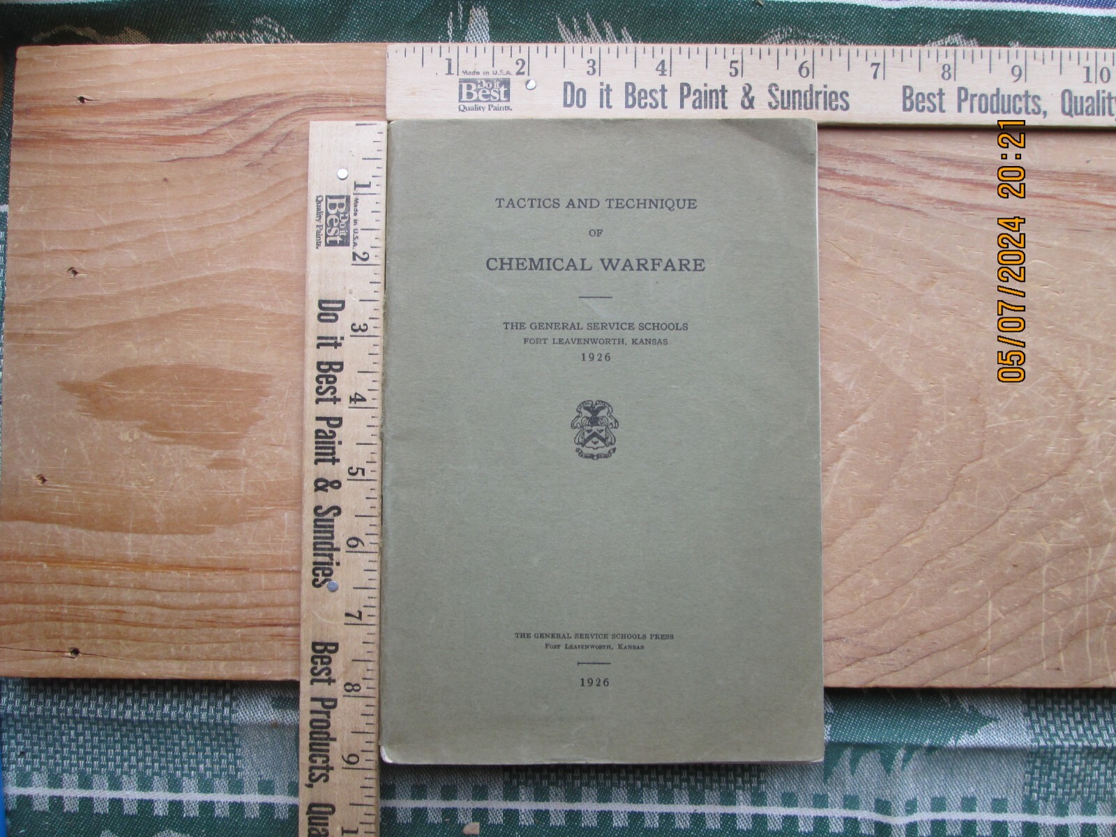 Tractics and technique of chemical warfare – fort Leavenworth KS 1926