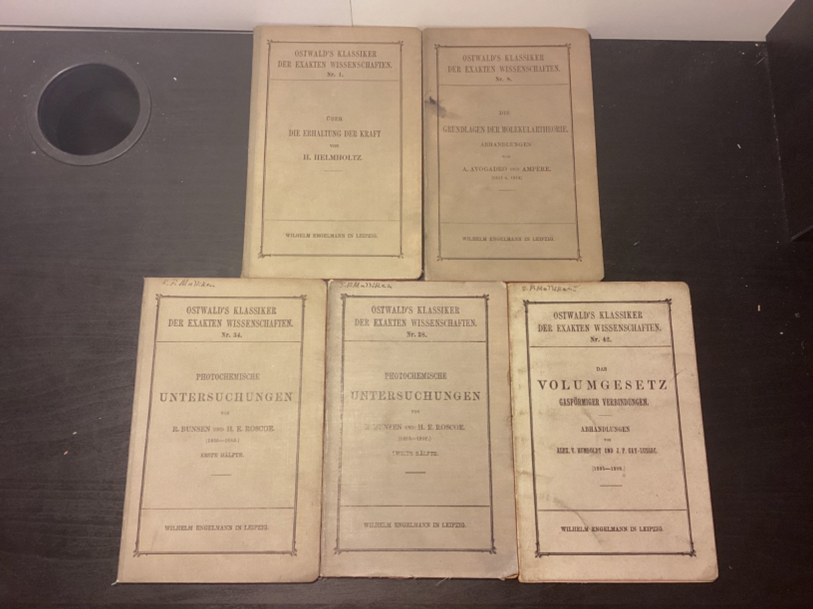 1889-1893 5 Booklets From Ostwald’s Klassiker Series – See Below