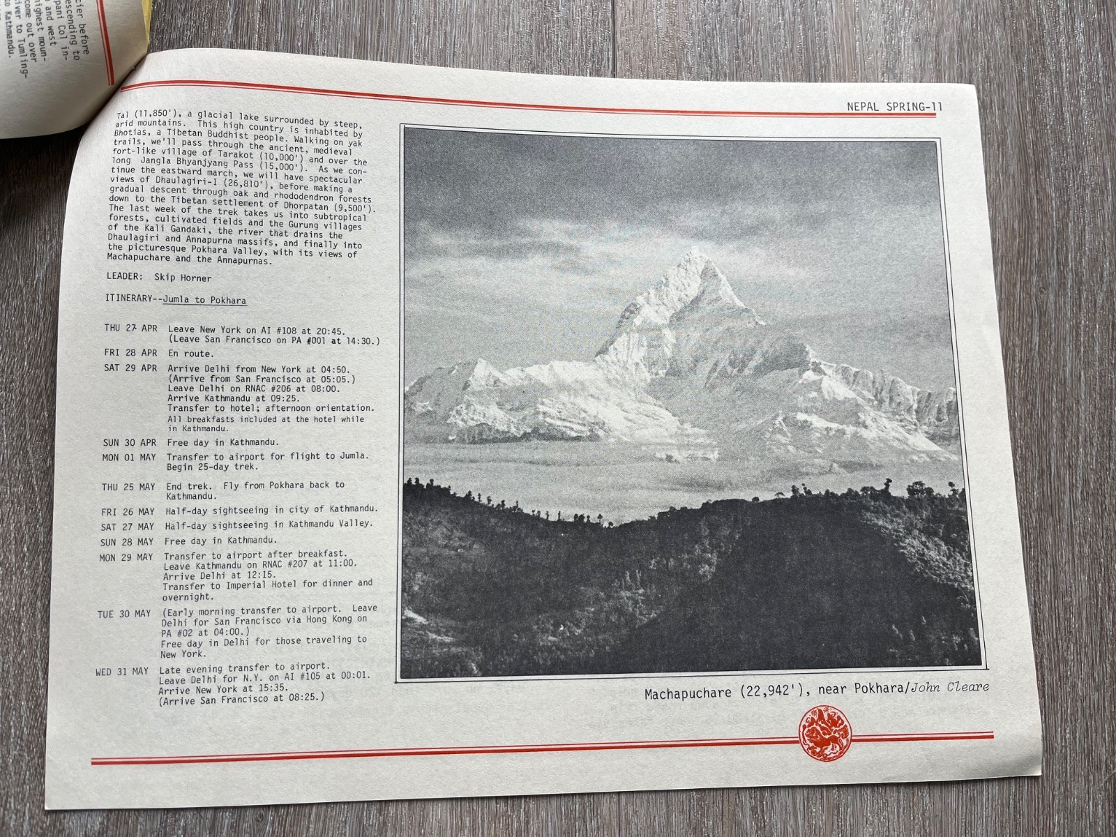 nepal spring expeditions – from mountain travel in california ( stapled )