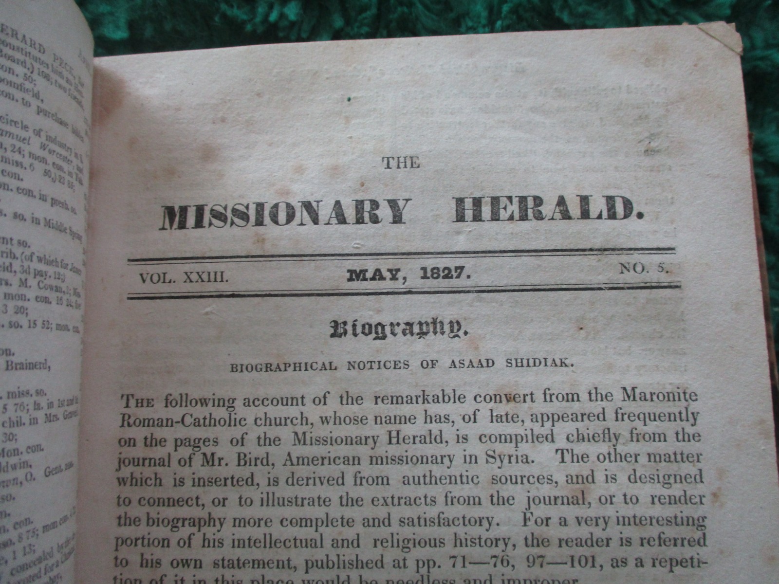 Missionary Herald 1827 Board Commissioners Foreign Missions Full Year Scarce G4