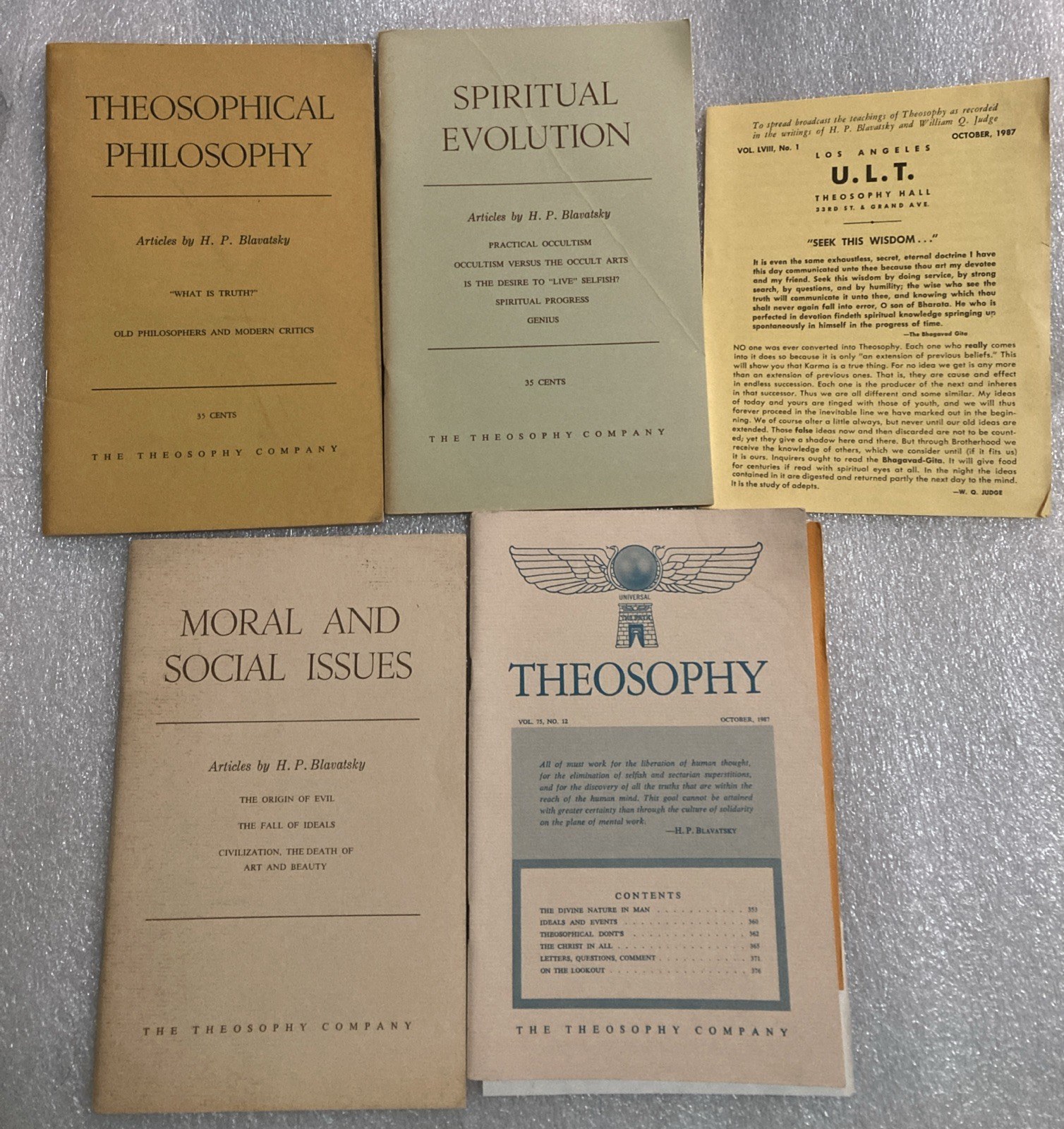 The Theosophy Company, 4 Booklets + H.P. Blavatsky, William Q. Judge, Occultism