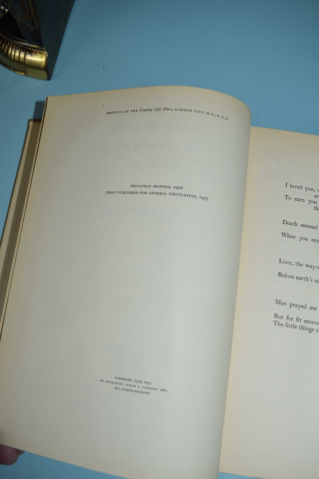 SEVEN PILLARS OF WISDOM T.E Lawrence 1935 Hardcover 1ST Edition 50 Plates 4 Maps