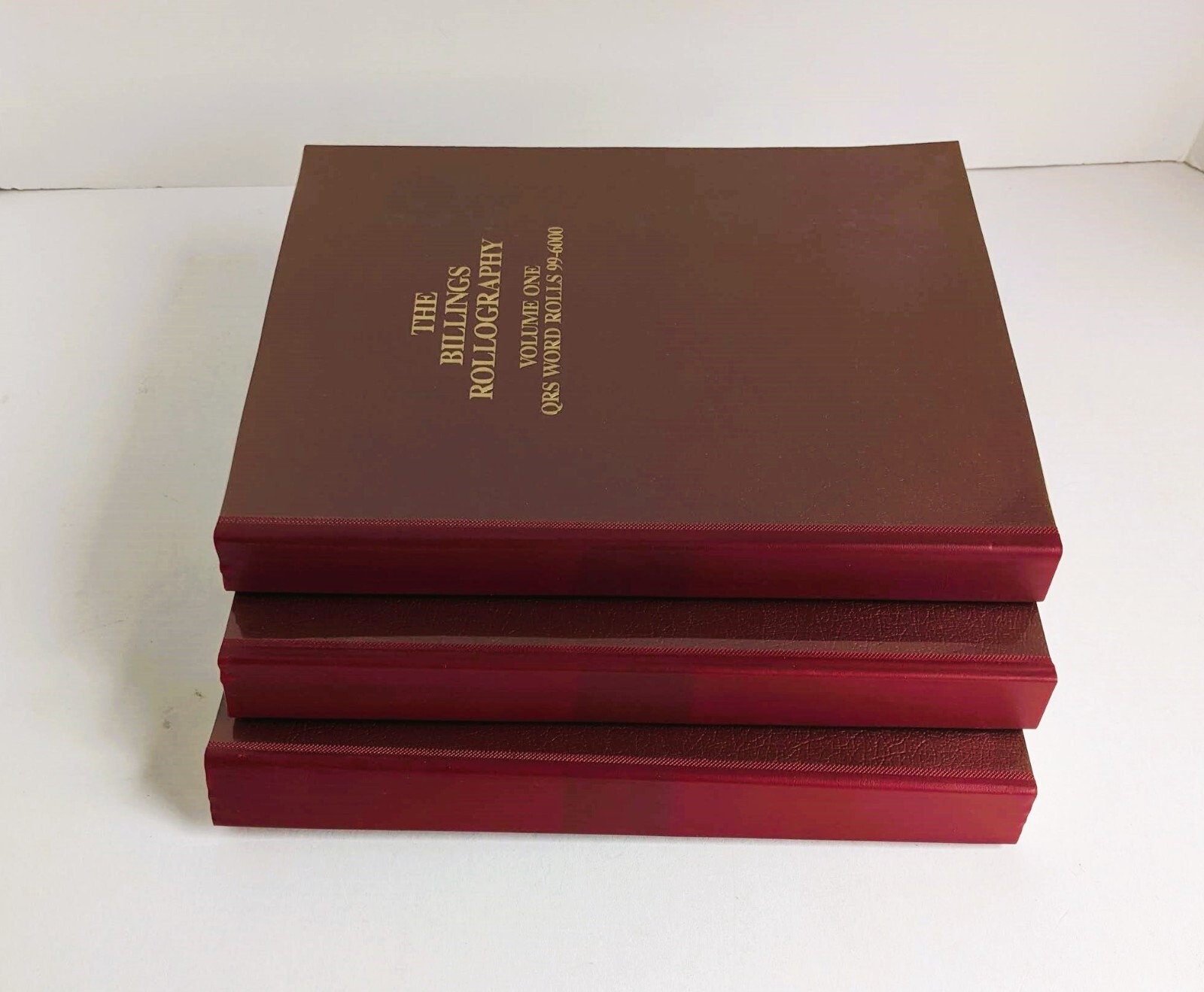 THE BILLINGS ROLLOGRAPHY Vol. I, II & III – QRS WORD ROLLS, RECORDO – First Ed.