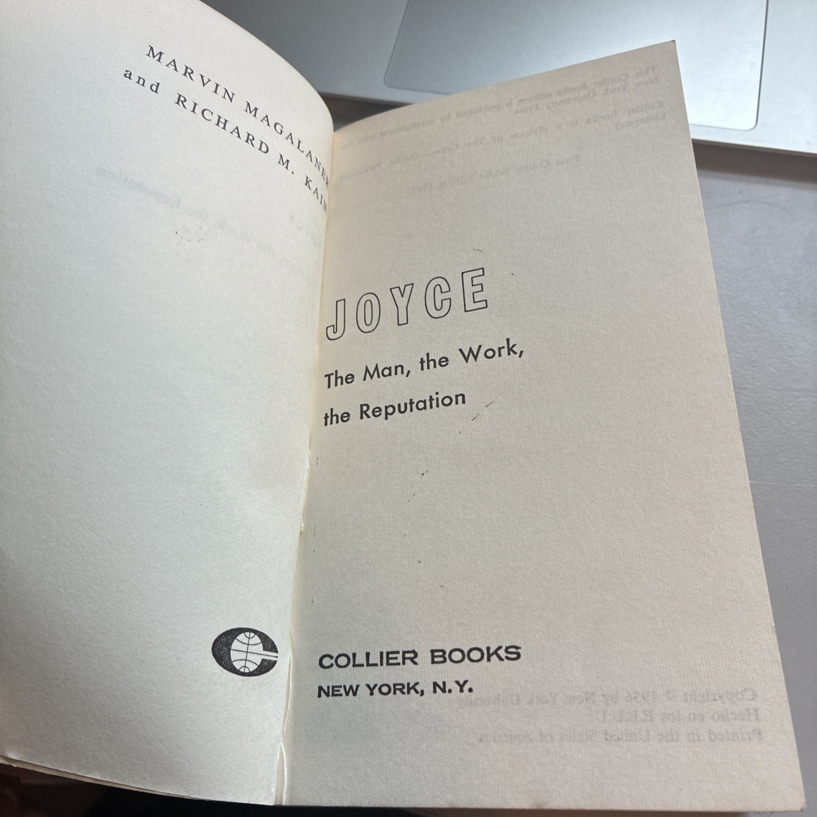 Joyce The Man, The Work, The Reputation Magalaner And Kain 1962 Paperback