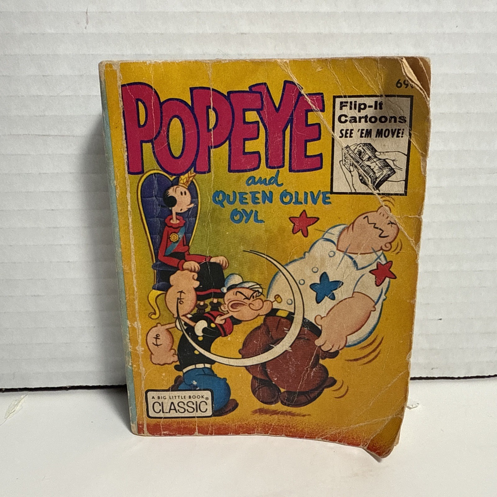 Vintage 1973 Big Little Book Classic Popeye and Queen Olive Oyl Flip-It Cartoon