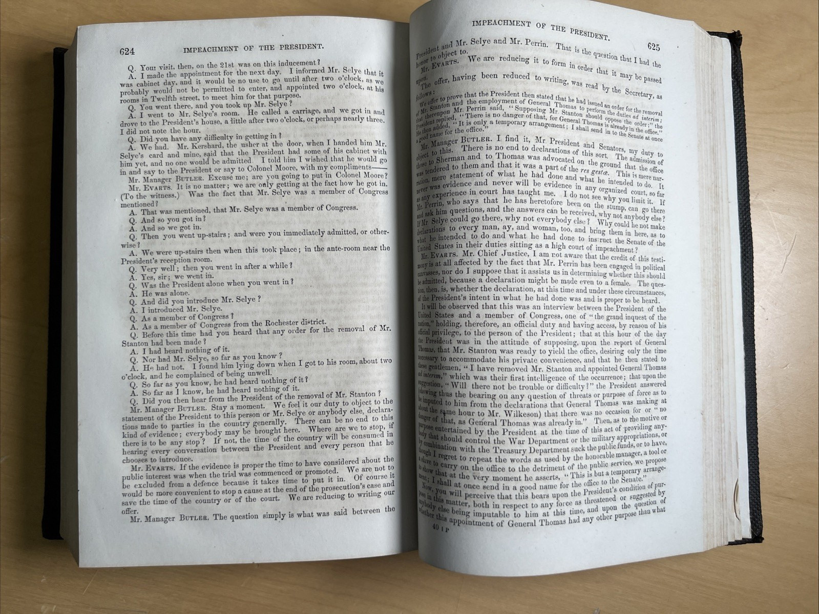 Trial of Andrew Johnson President of the United States 1868 Volumes 1, 2 & 3