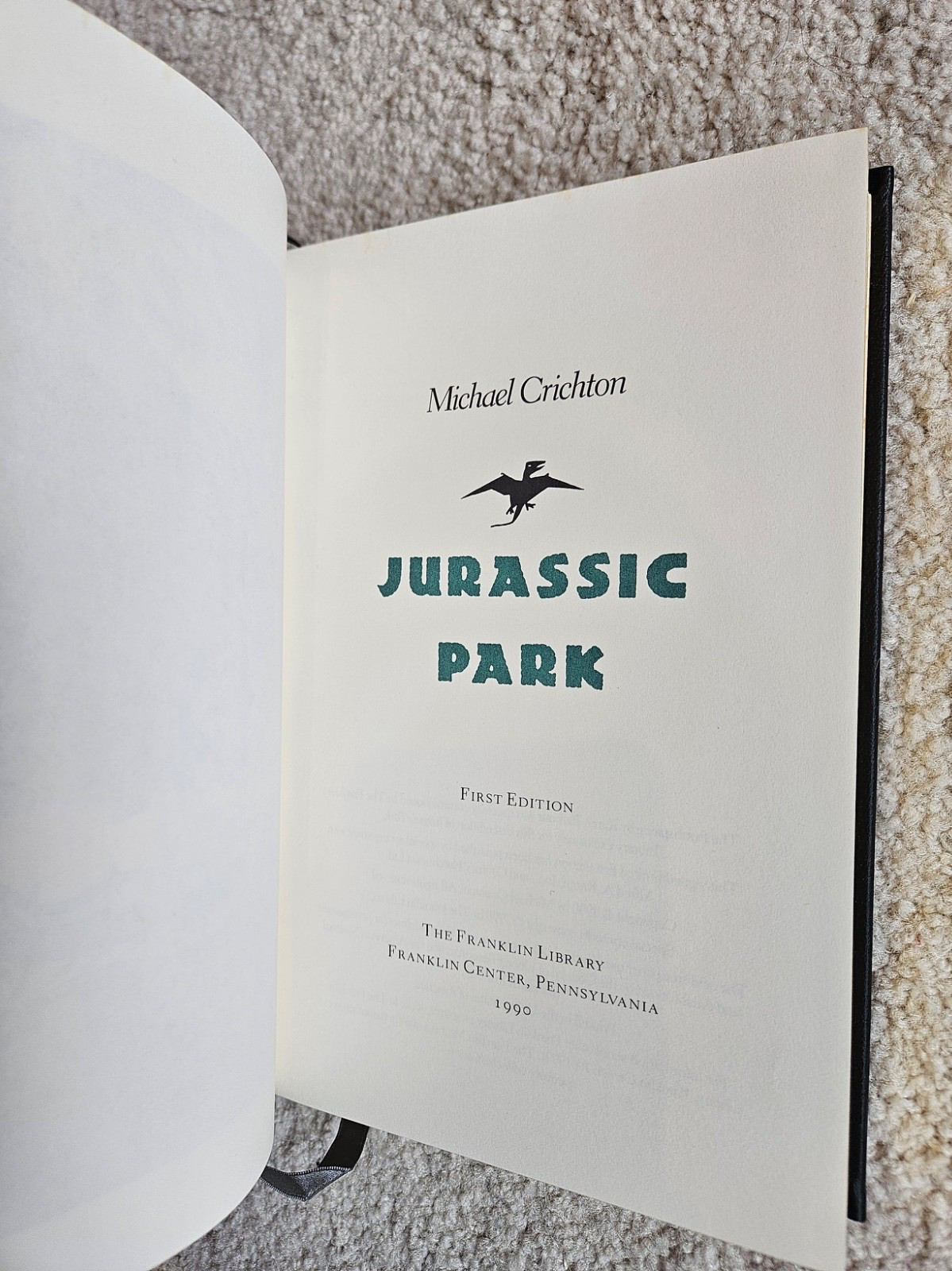 JURASSIC PARK , Michael Crichton, Franklin Library SIGNED First Edition